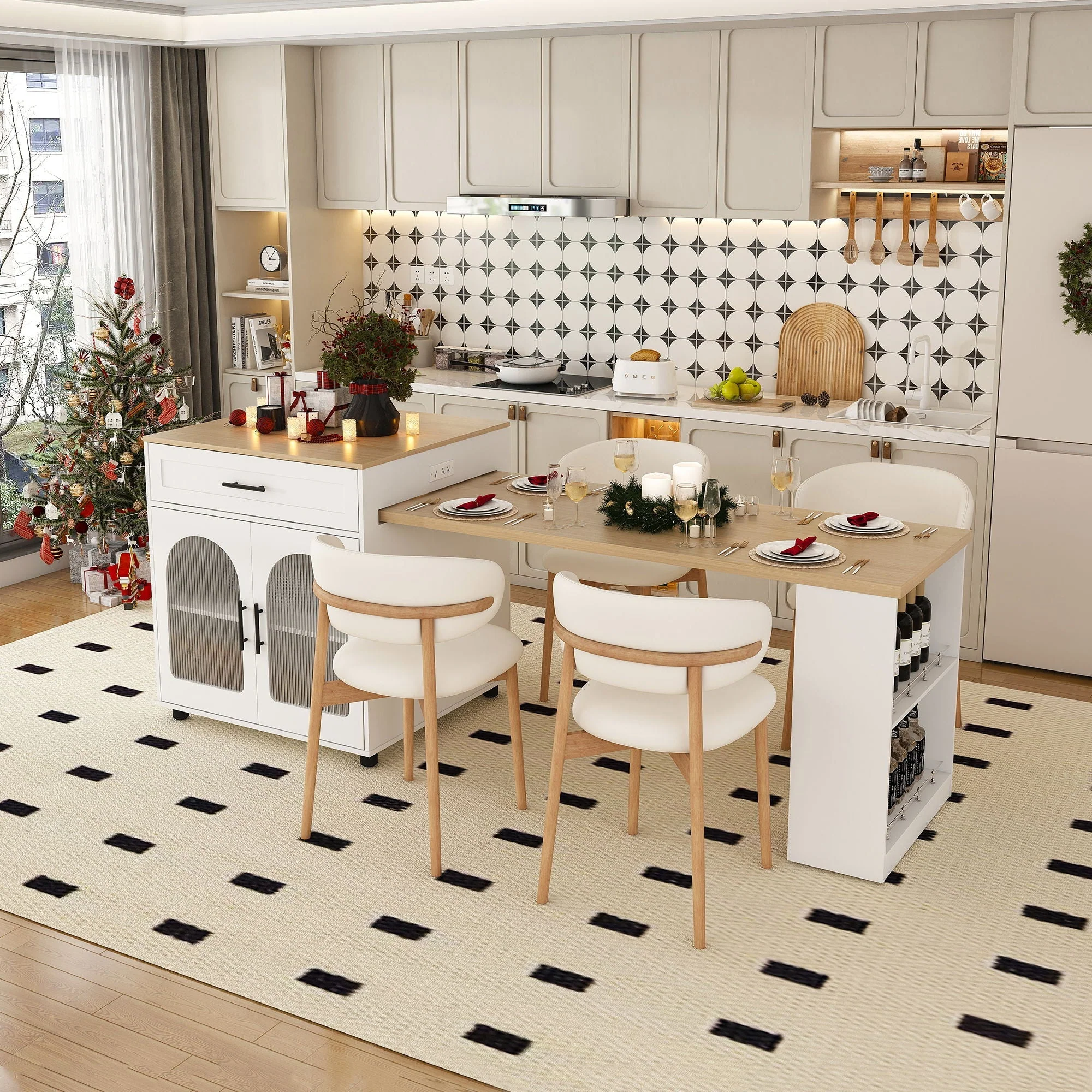Expandable Kitchen Island With Power Outlet - Image 4