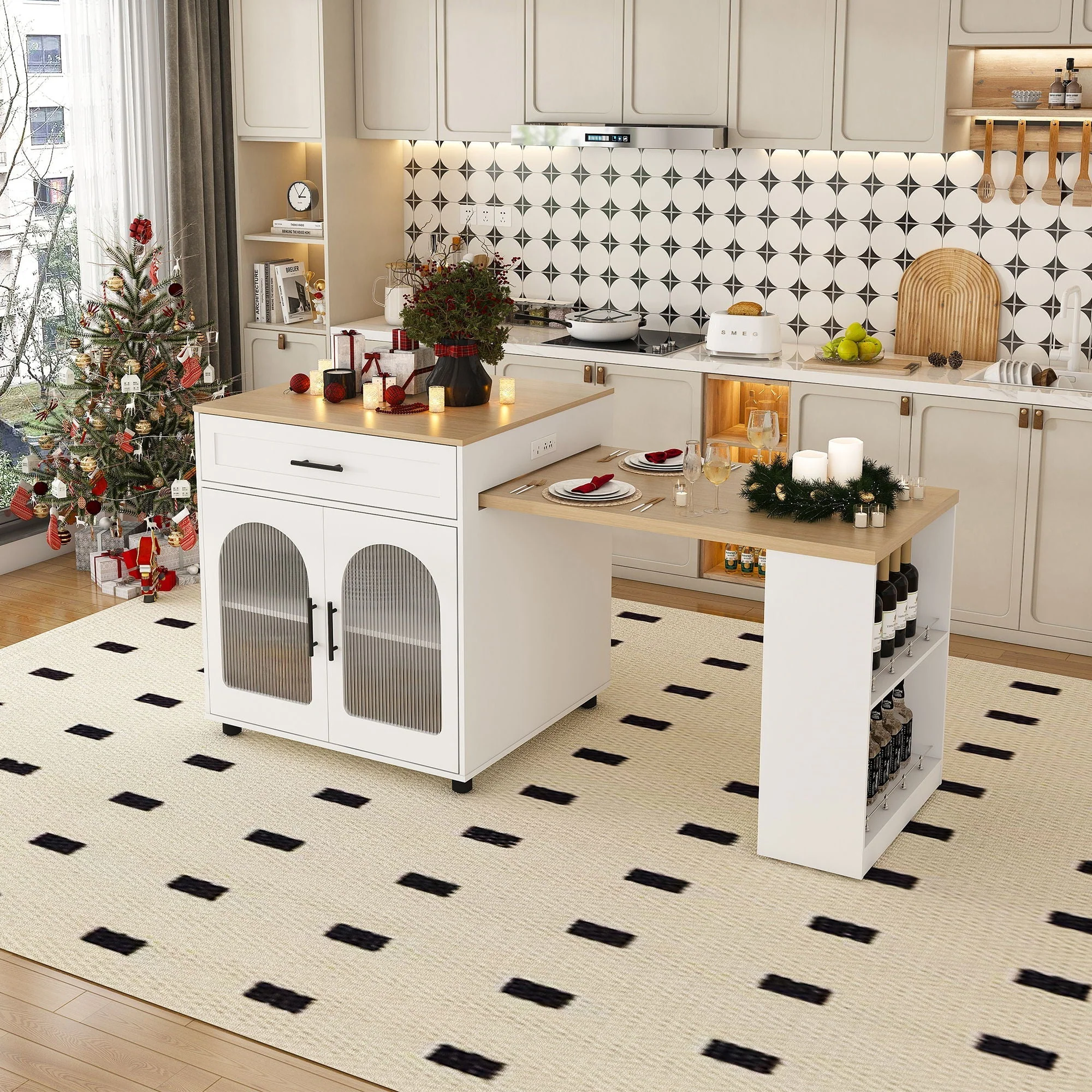 Expandable Kitchen Island With Power Outlet - Image 6