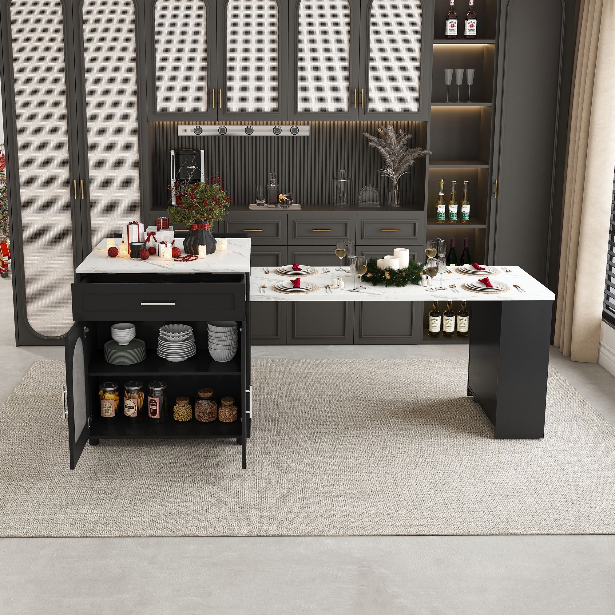 Expandable Kitchen Island With Power Outlet - Image 8