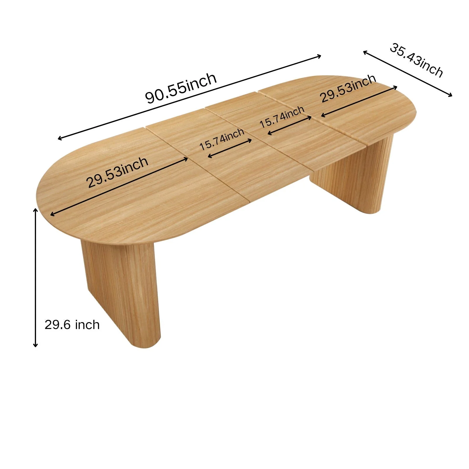 Extensible Dining Table, Suitable For 4 - 6 People - Oak - Image 3