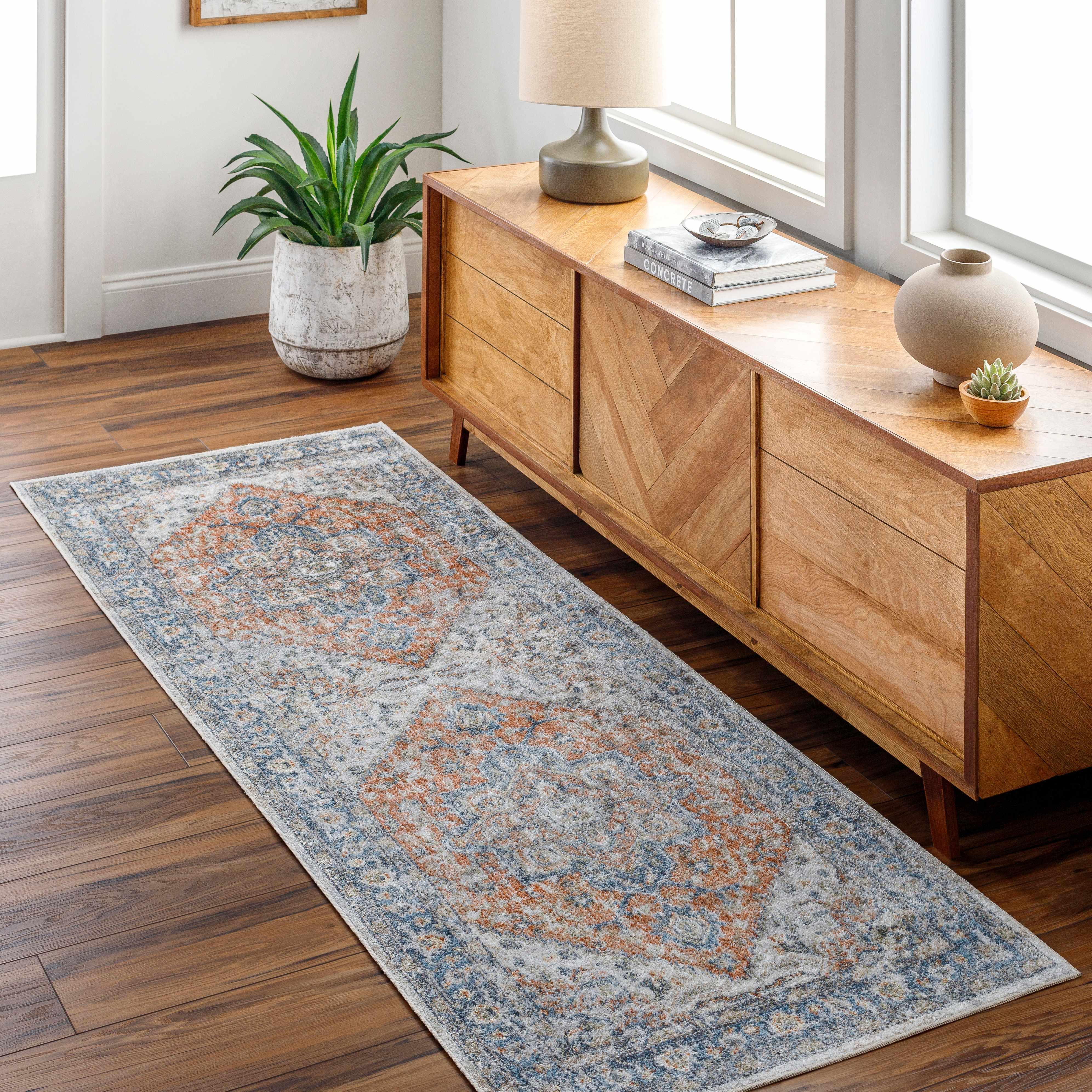 Ezri Rust Washable Area Rug - Image 2
