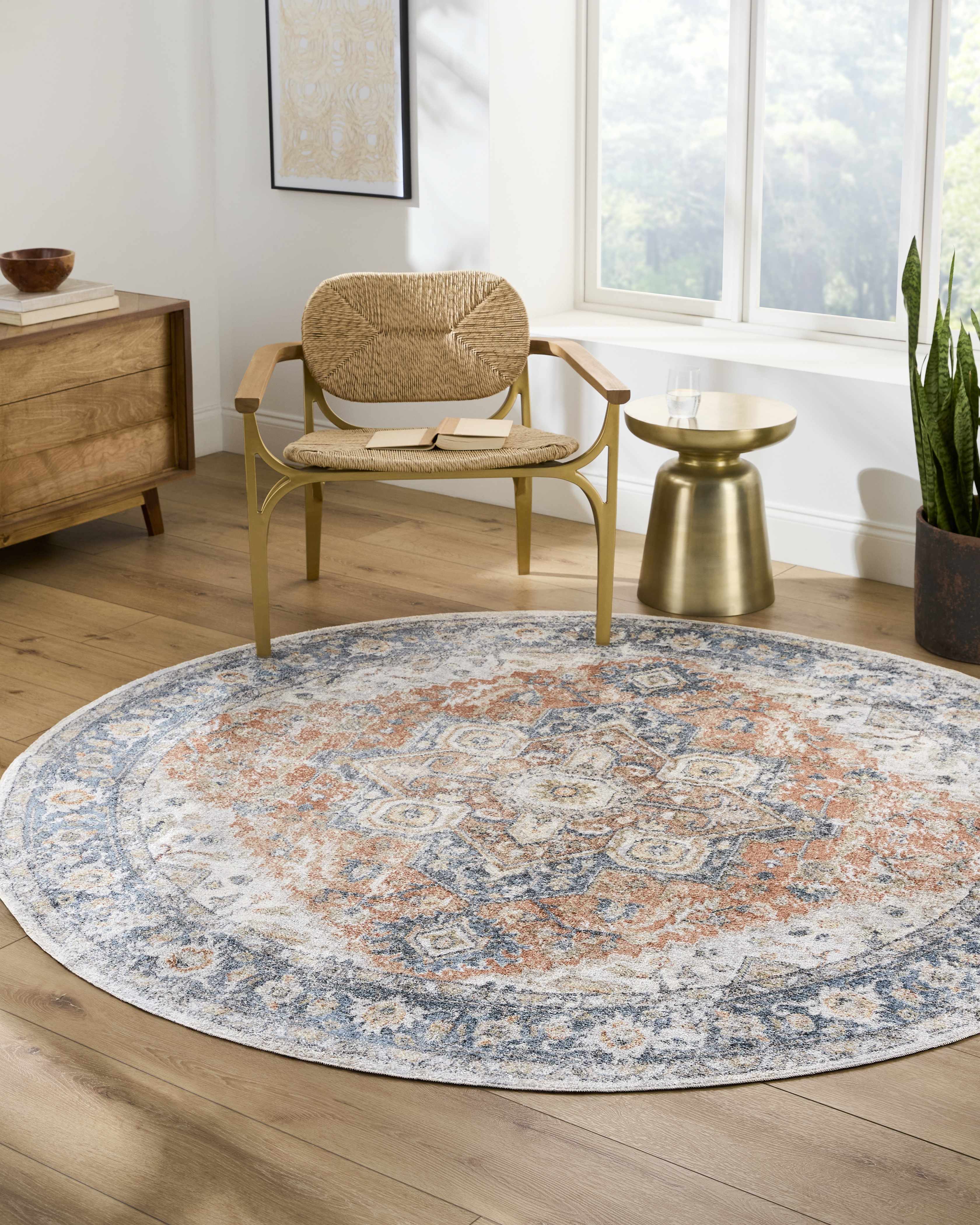 Ezri Rust Washable Area Rug - Image 5