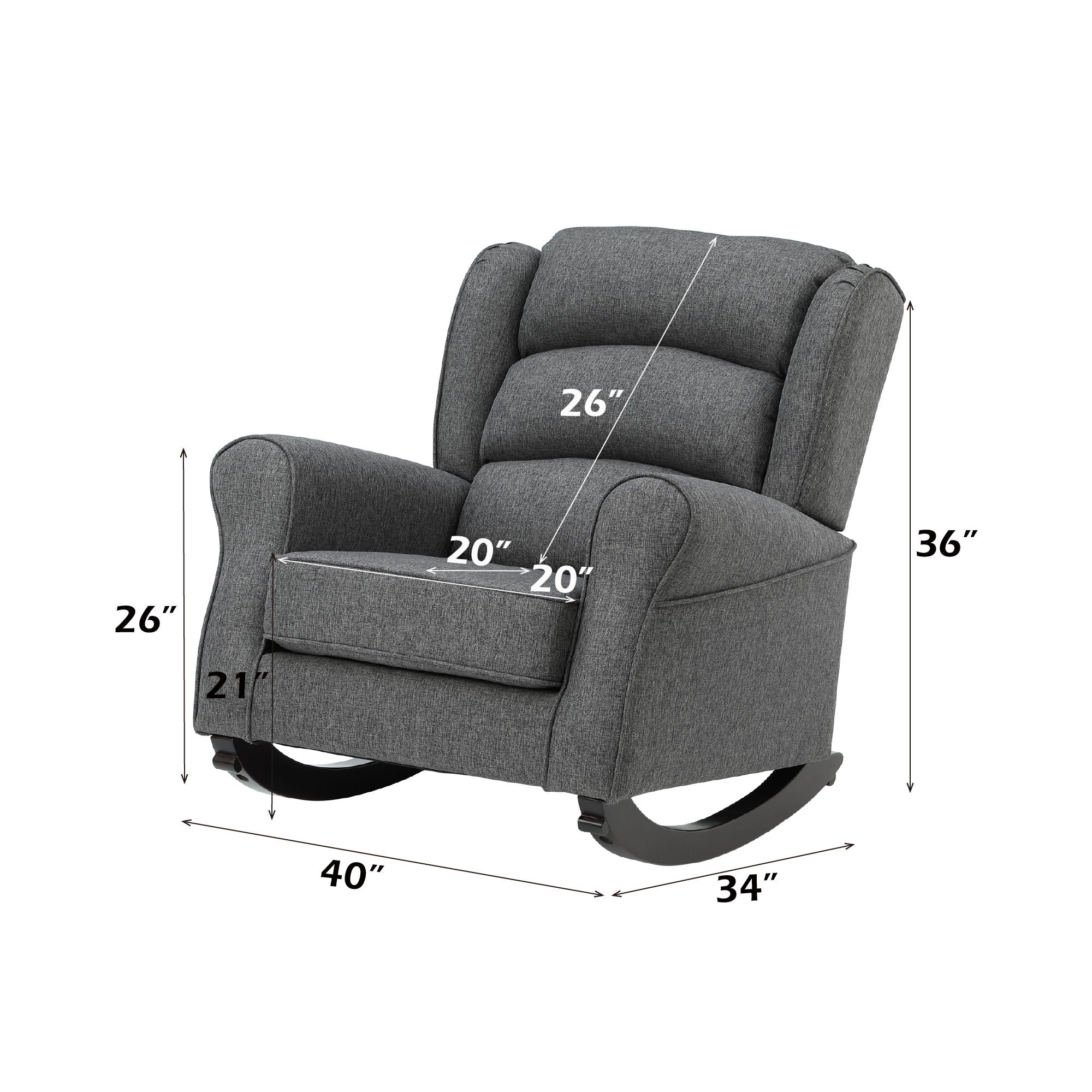 Fabien - Rocking Chair - Gray - Image 2