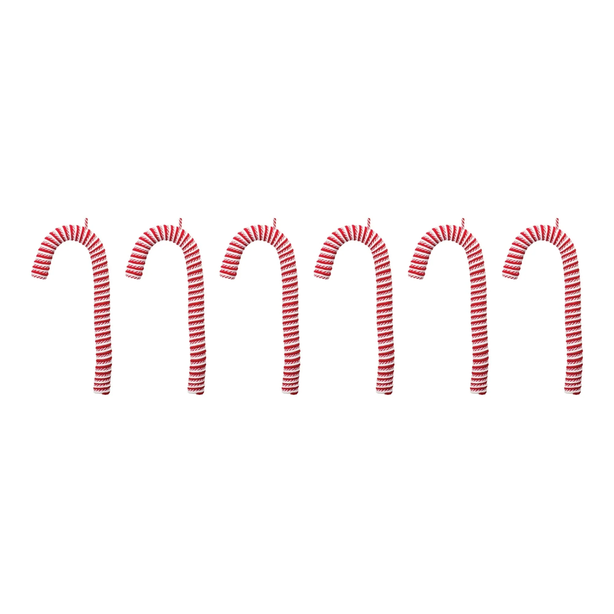 Fabric Candy Cane Ornament (Set of 6) - Image 3