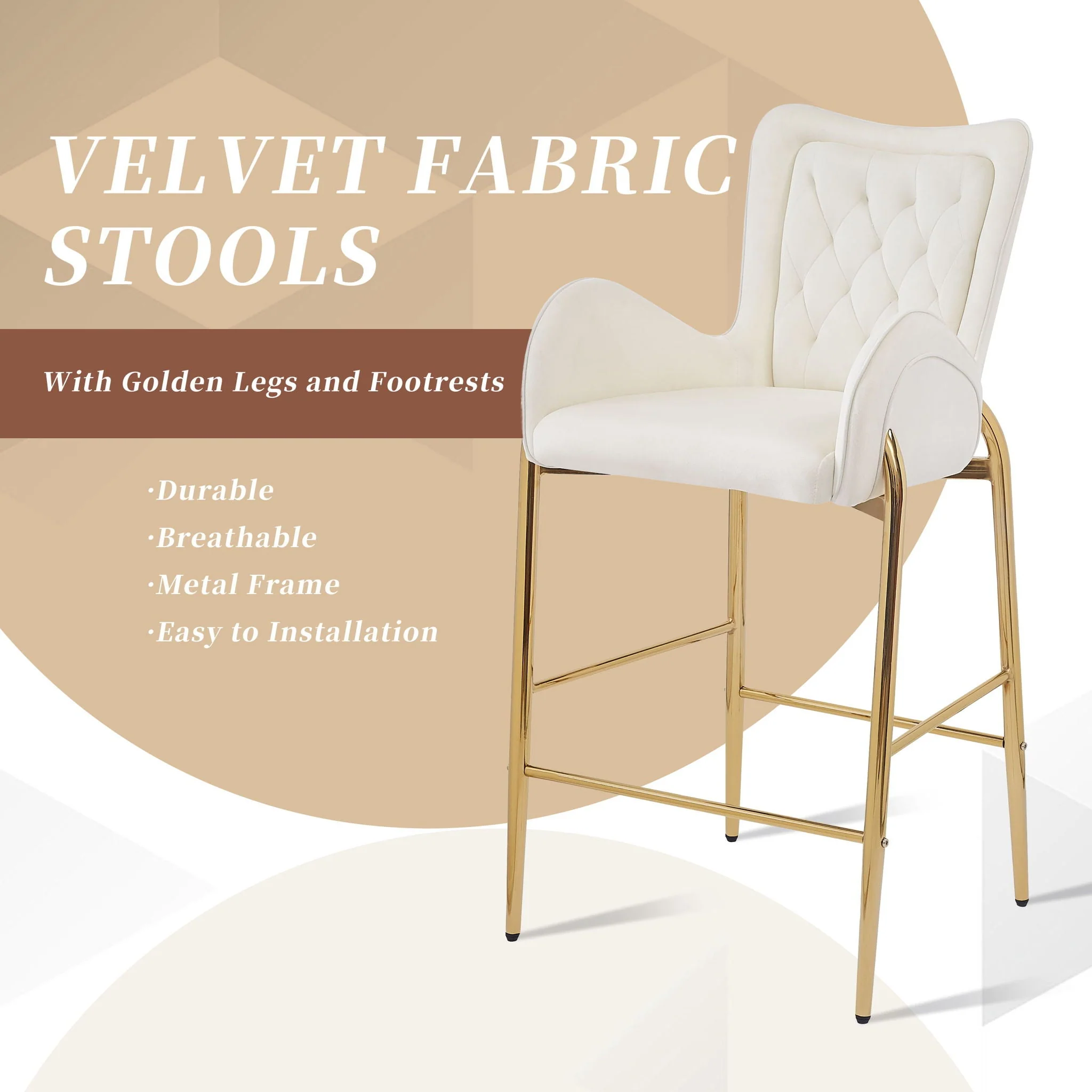 Fabric Counter Height Bar Stools (Set of 2) - Image 15