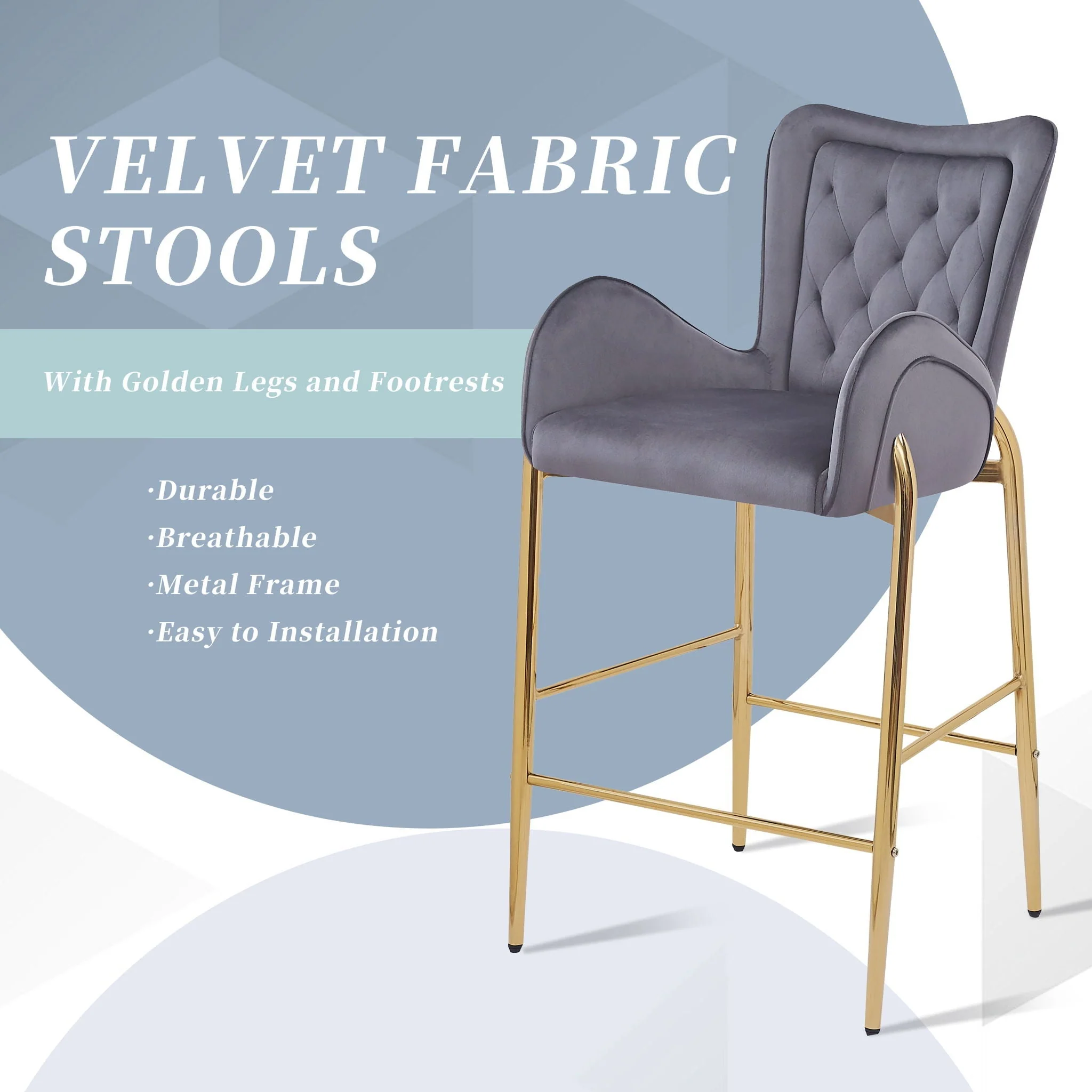 Fabric Counter Height Bar Stools (Set of 2) - Image 27
