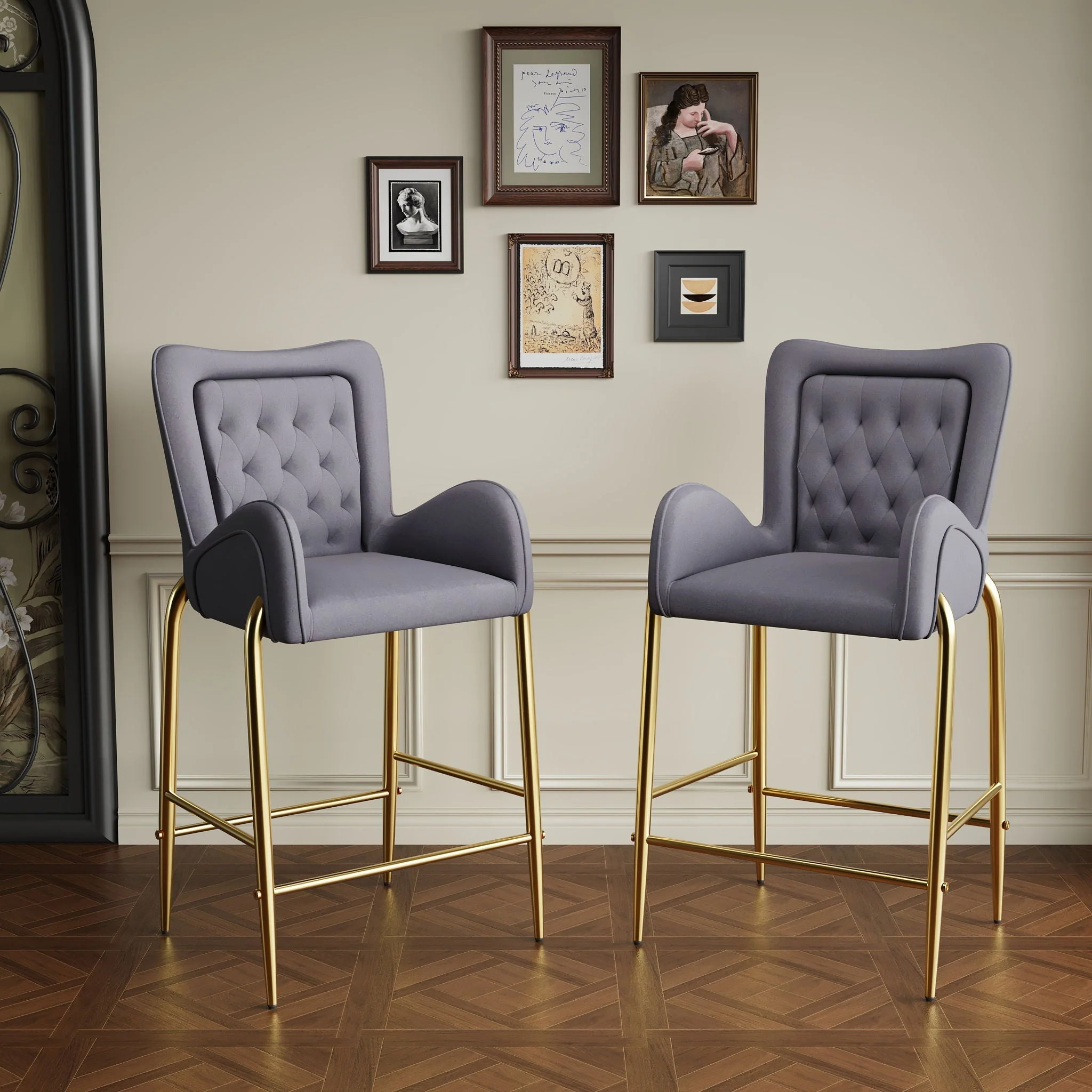 Fabric Counter Height Bar Stools (Set of 2) - Image 29