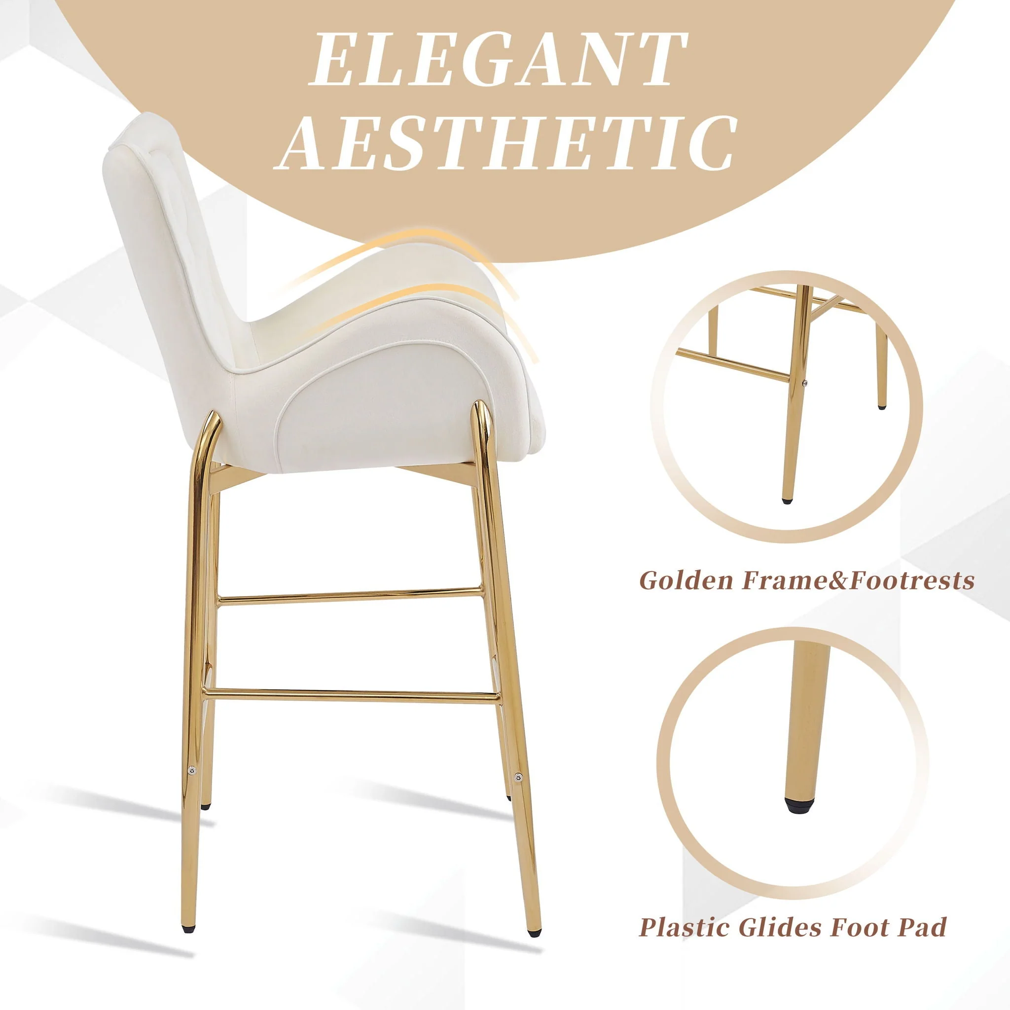 Fabric Counter Height Bar Stools (Set of 2) - Image 4