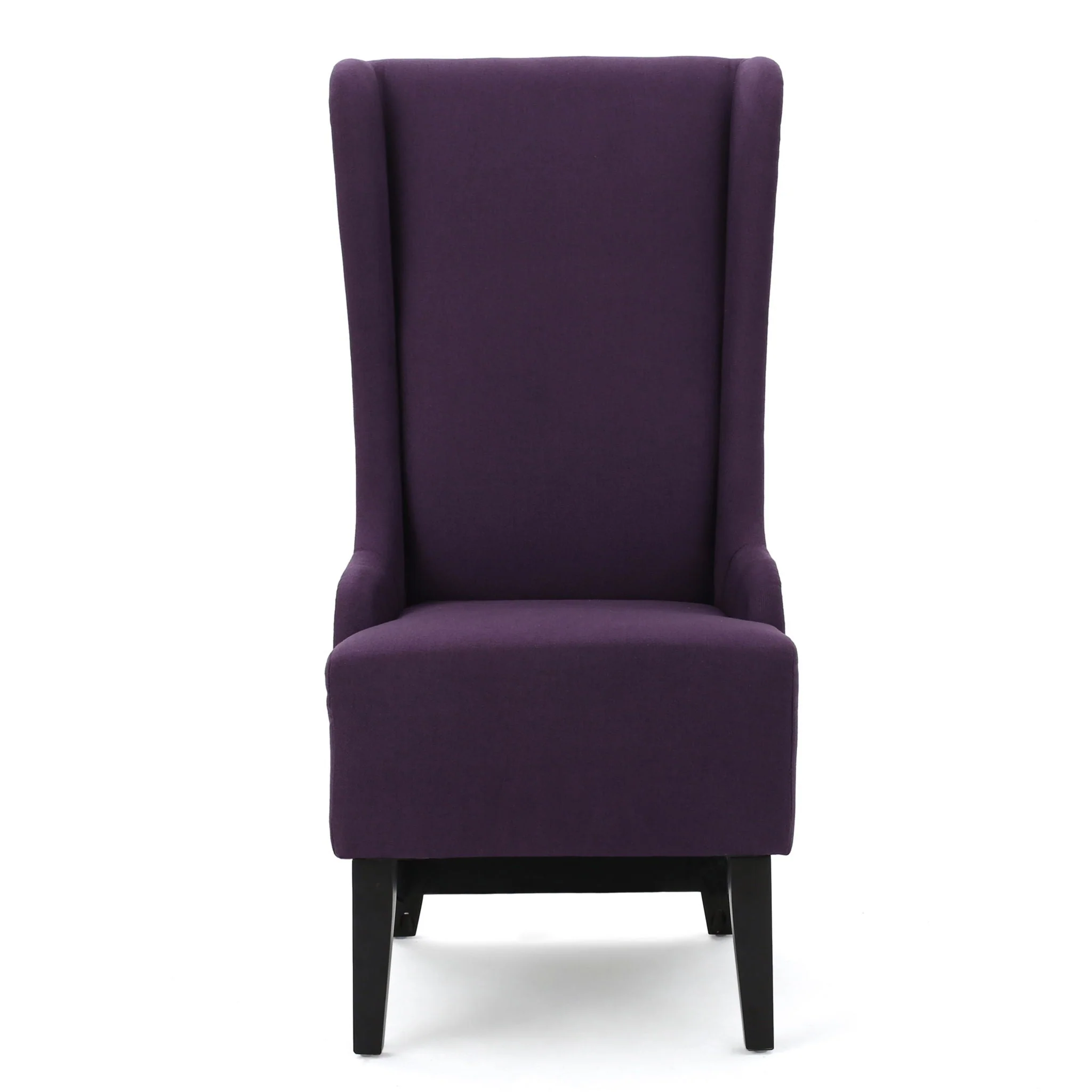 Fabric Dining Chair with High Back and Birch Wood Legs - Plum - Image 2