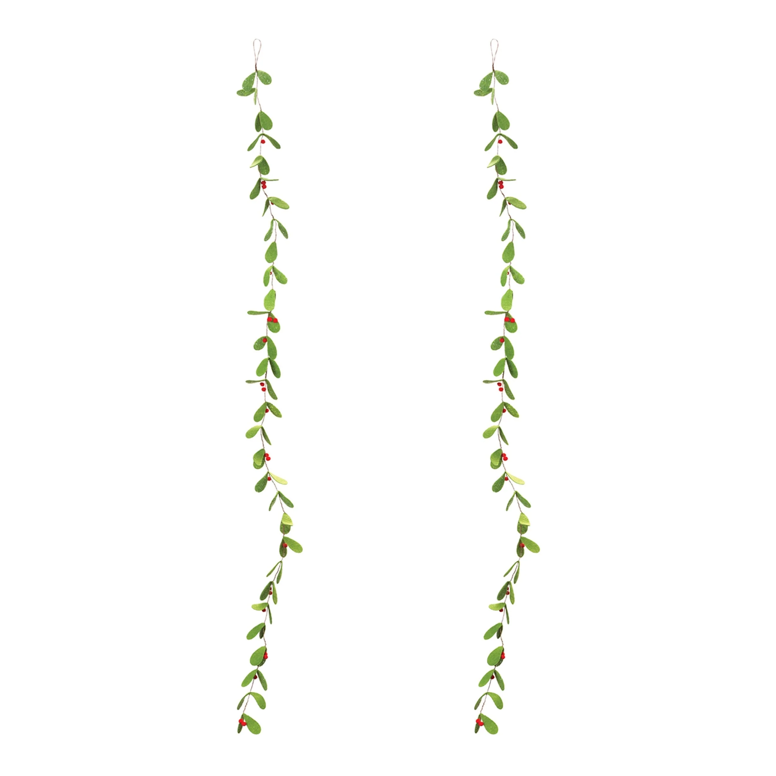 Fabric Mistletoe String Garland (Set of 2) - Image 3