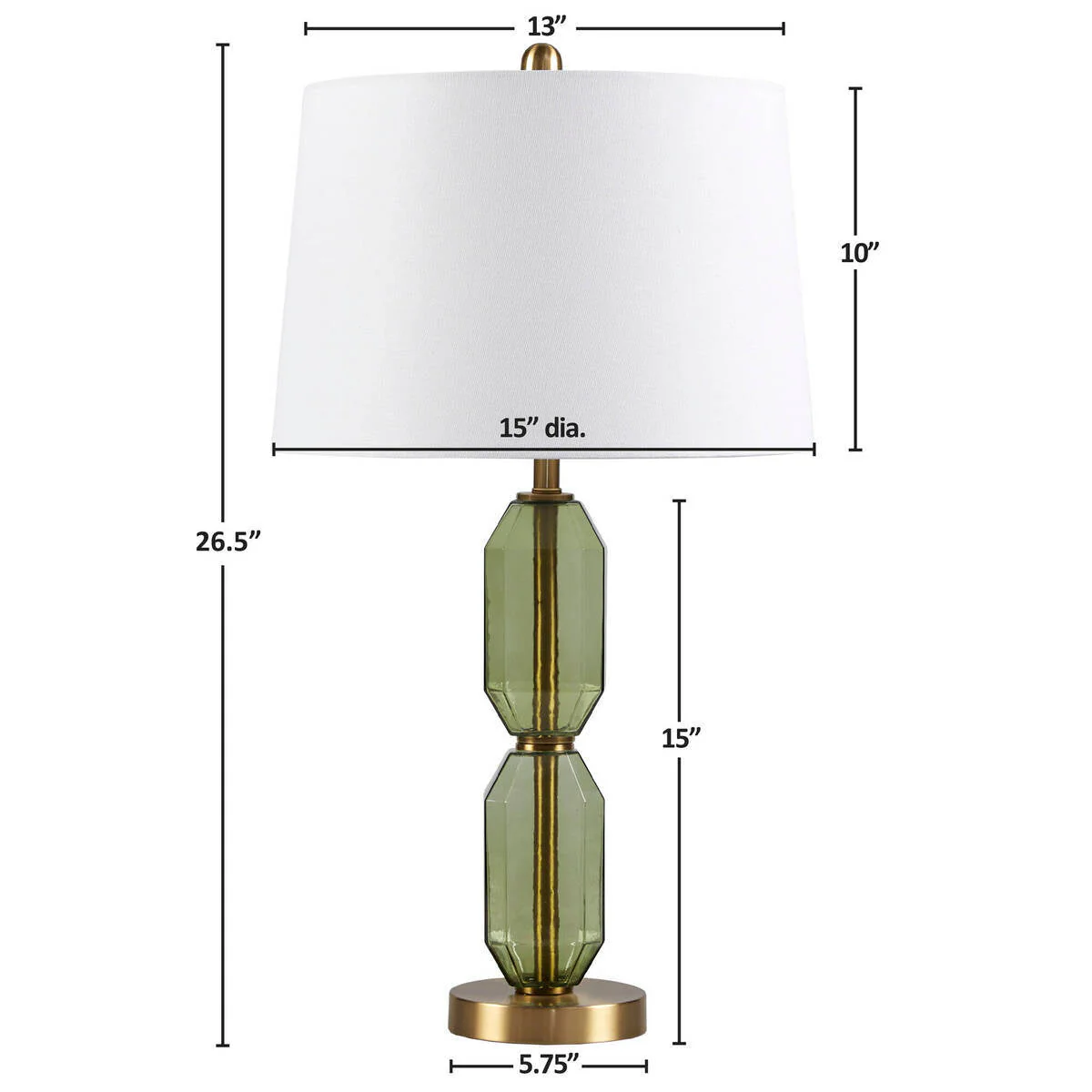 Faceted Green Glass Table Lamp - Image 5