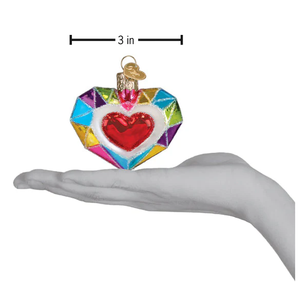 Faceted Heart Ornament by Old World Christmas - Image 5
