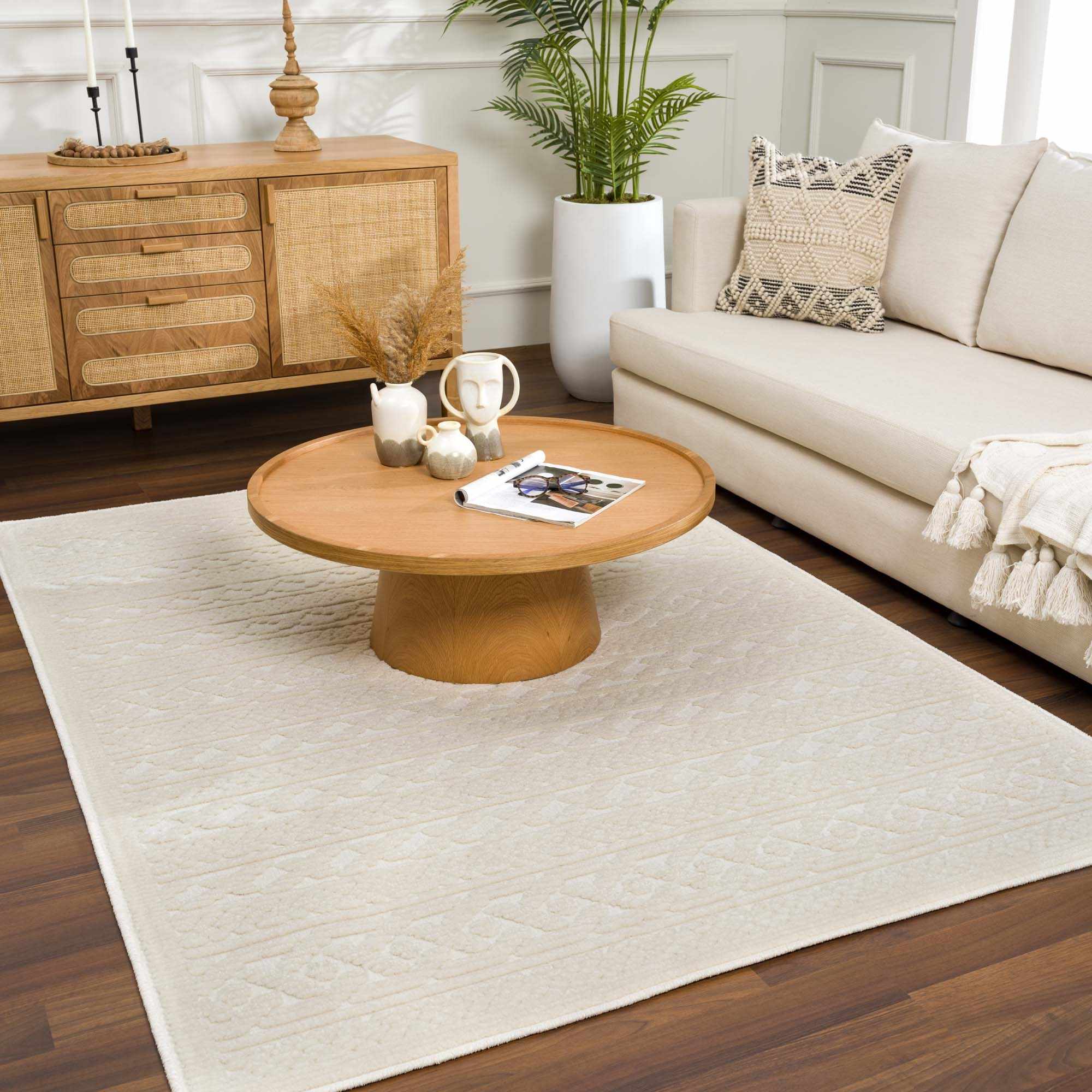 Fadey White 3D Washable Rug - Image 2