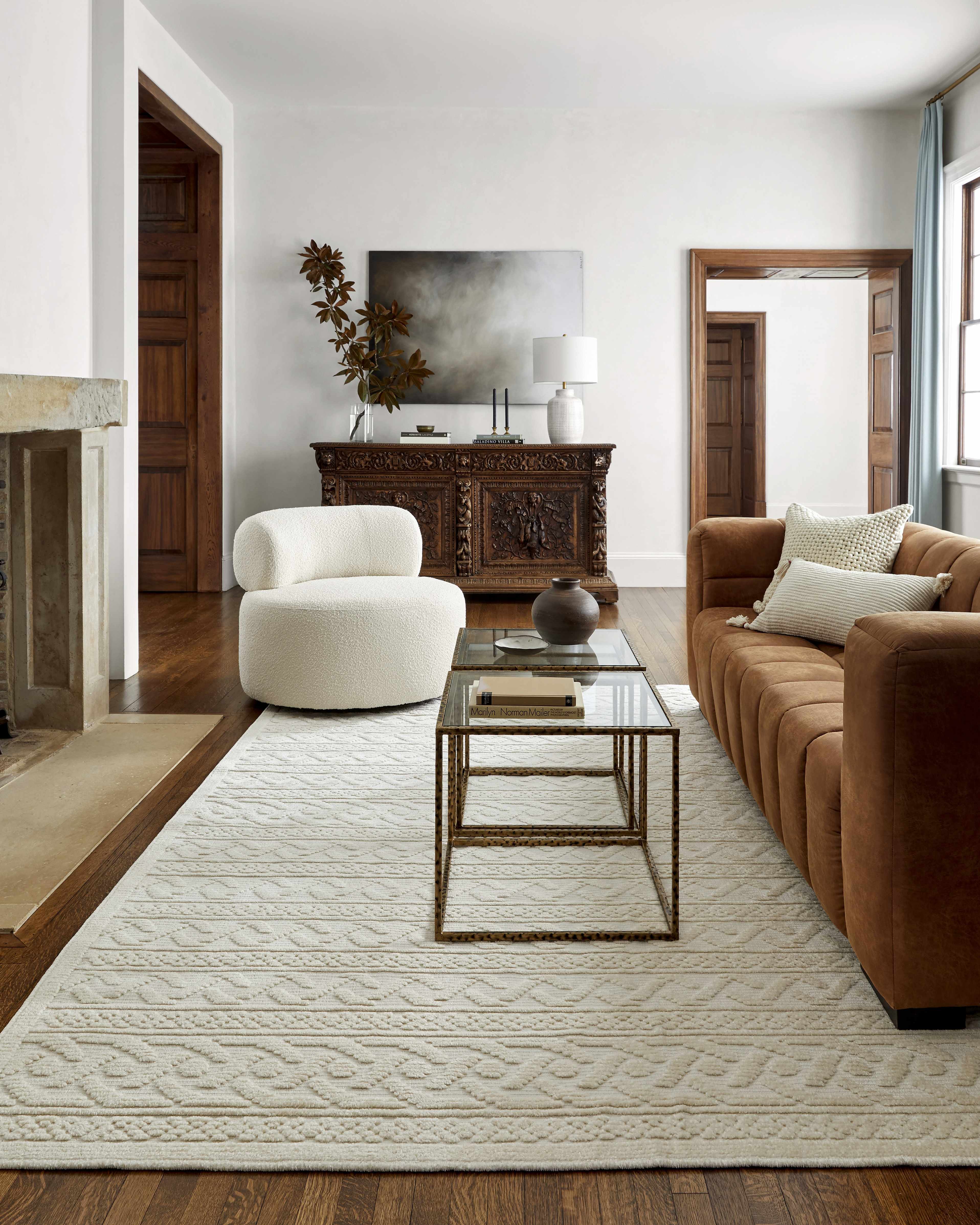 Fadey White 3D Washable Rug - Image 3