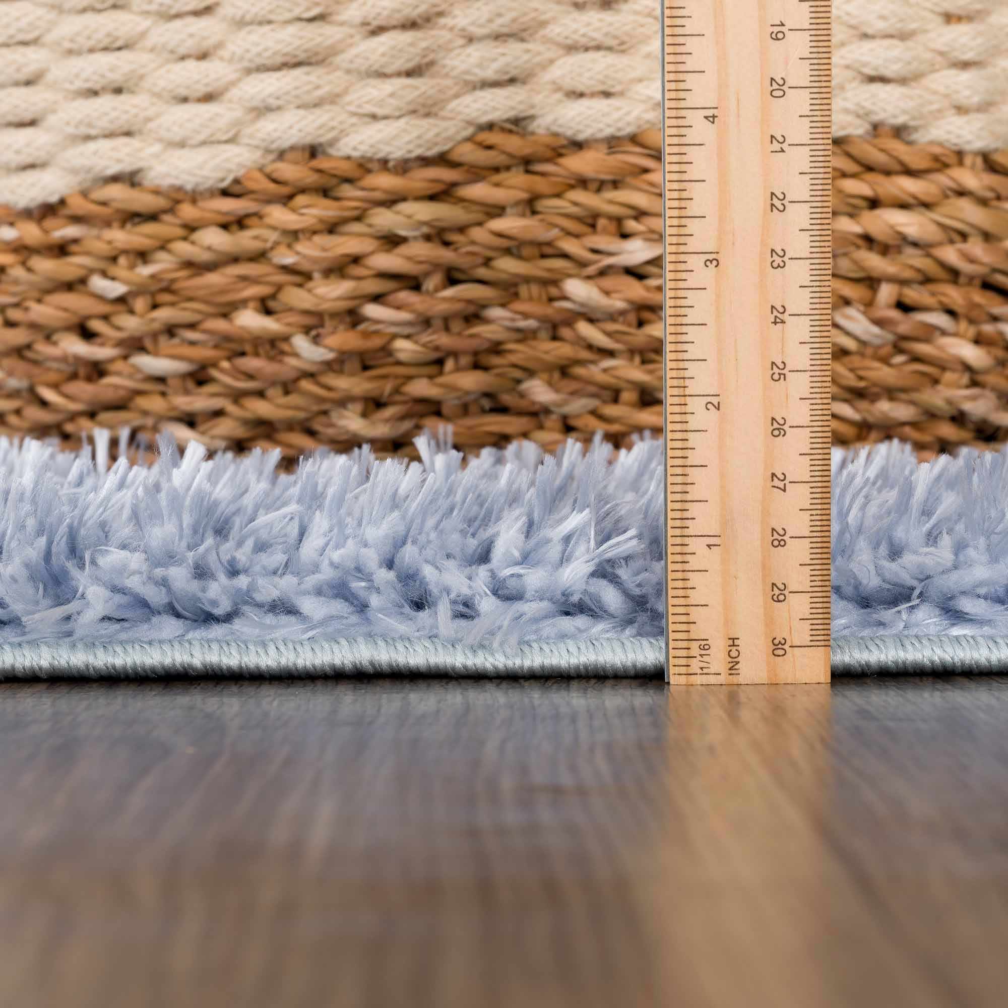 Faina Solid Aqua Shag Washable Area Rug - Clearance - Image 11