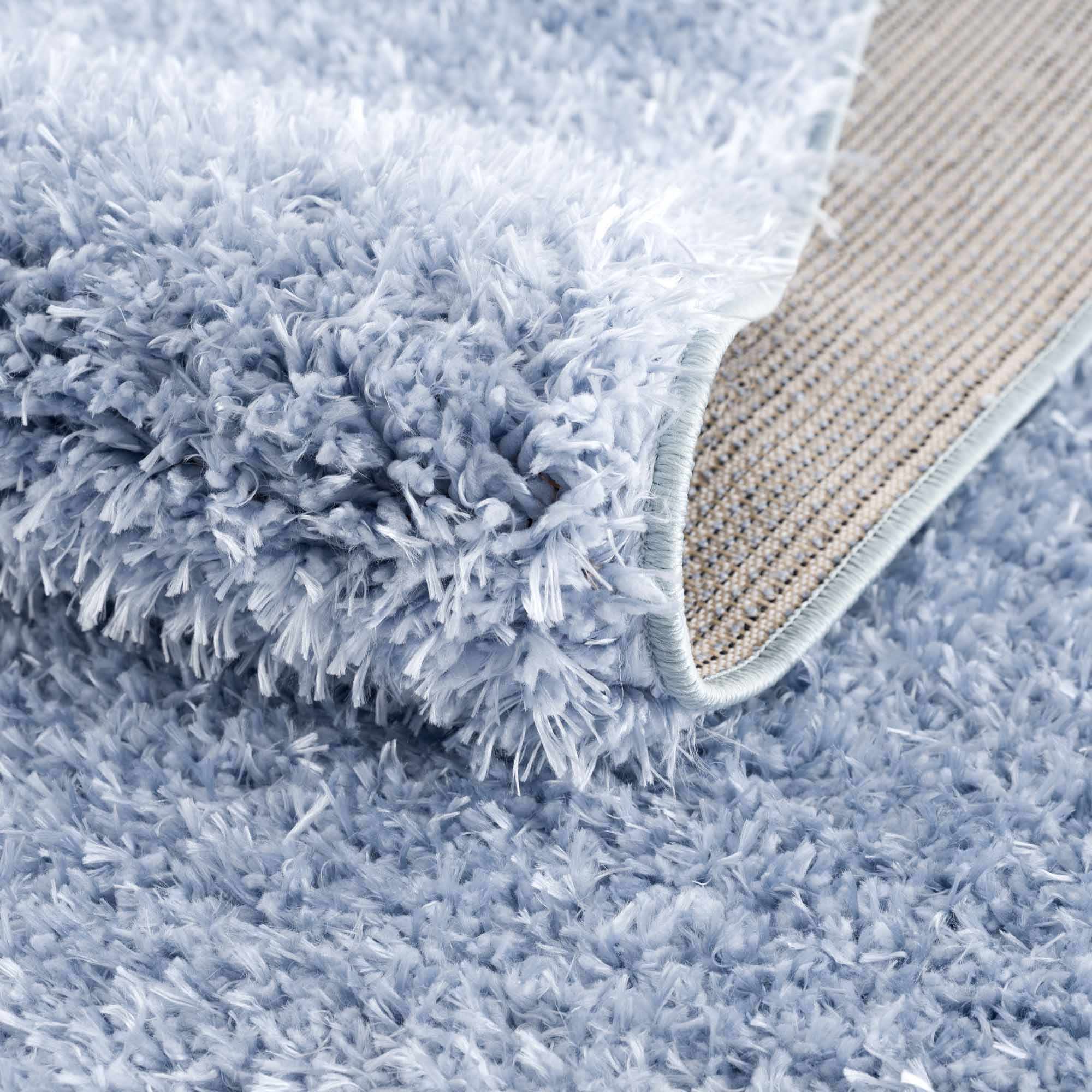 Faina Solid Aqua Shag Washable Area Rug - Clearance - Image 15