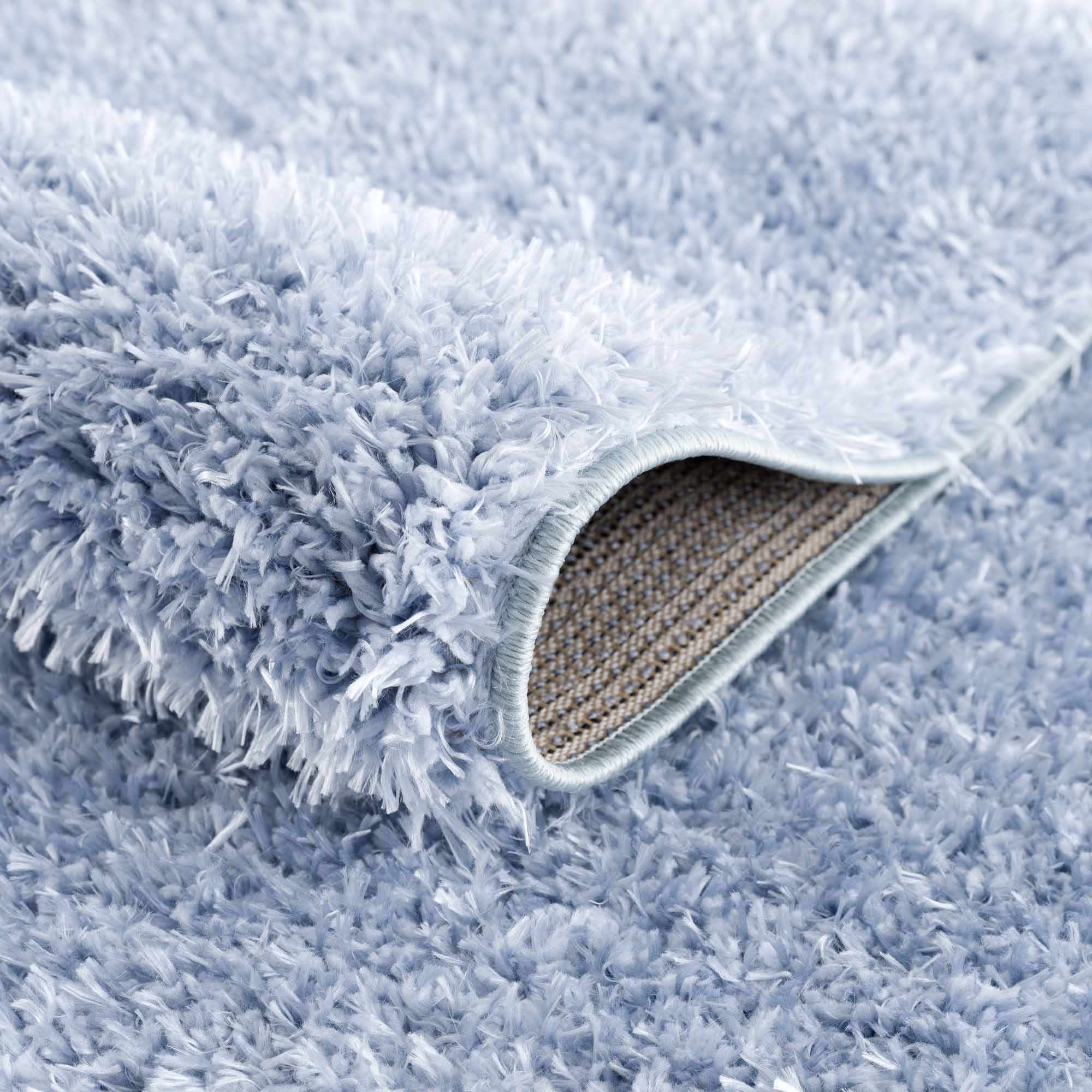 Faina Solid Aqua Shag Washable Area Rug - Clearance - Image 7