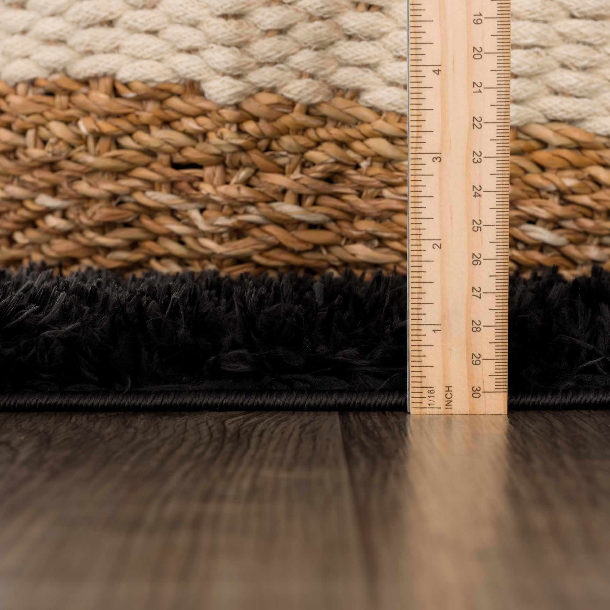 Faina Solid Black Shag Washable Area Rug - Clearance - Image 11