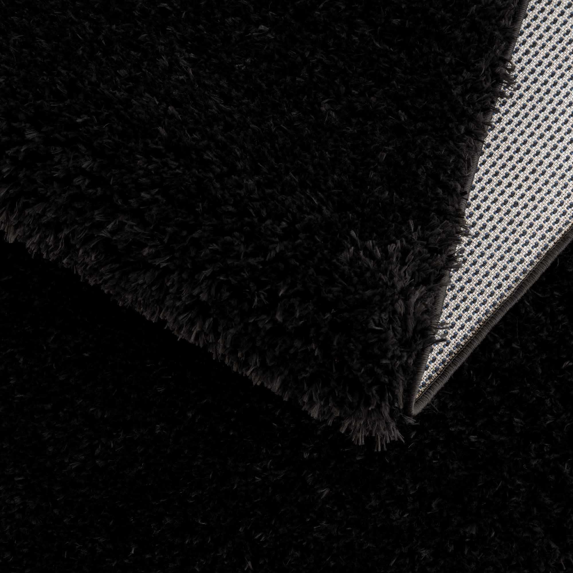 Faina Solid Black Shag Washable Area Rug - Clearance - Image 14