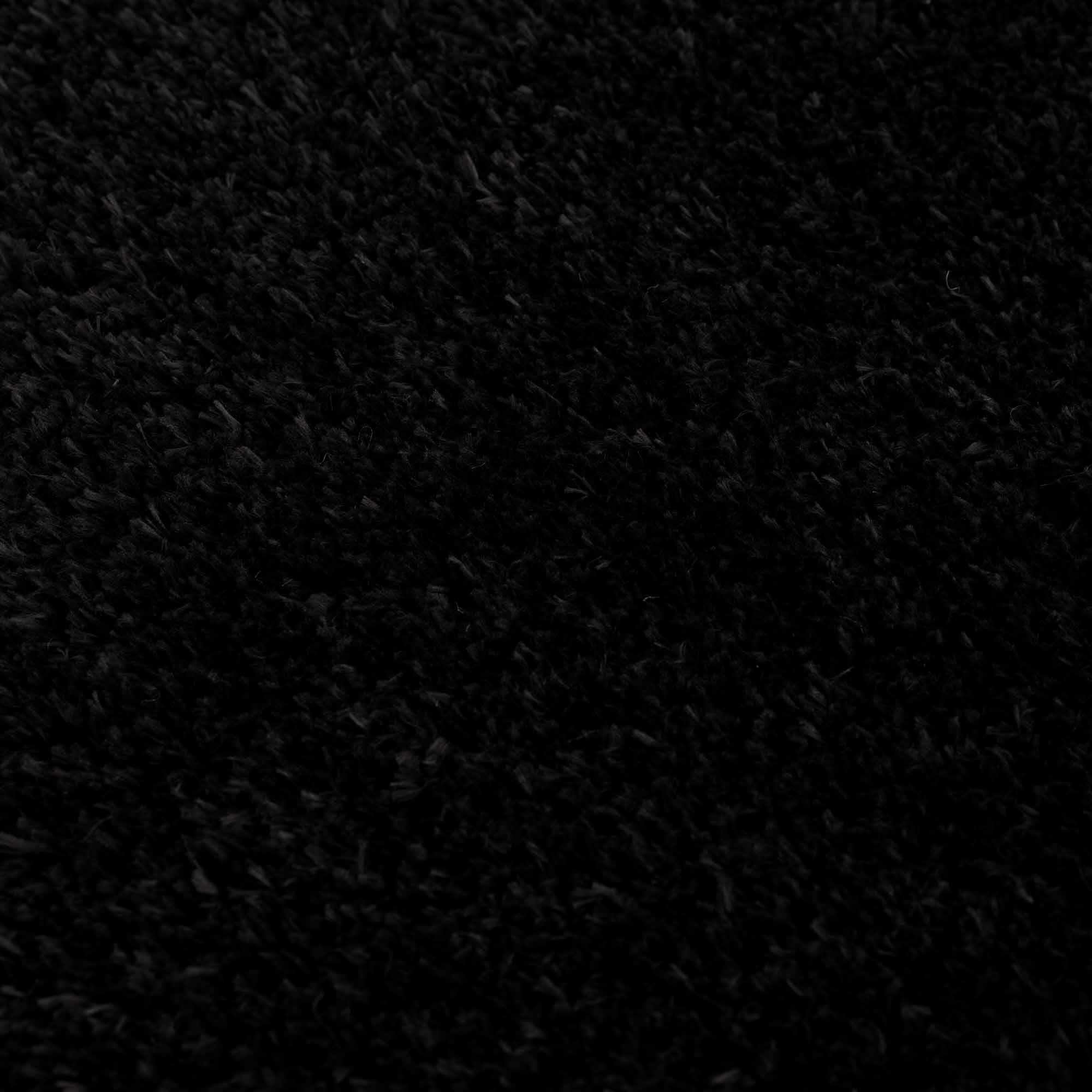 Faina Solid Black Shag Washable Area Rug - Clearance - Image 16