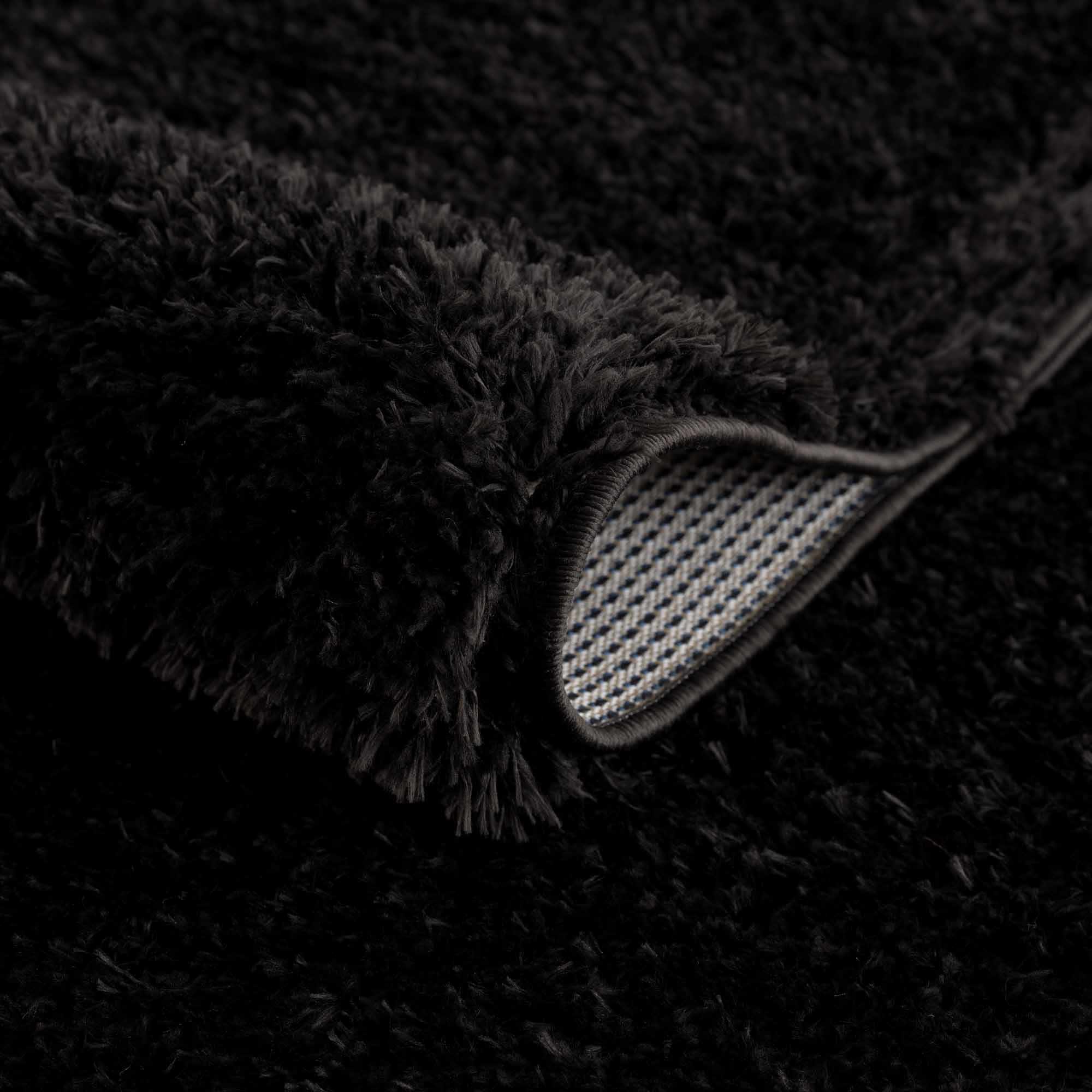 Faina Solid Black Shag Washable Area Rug - Clearance - Image 6