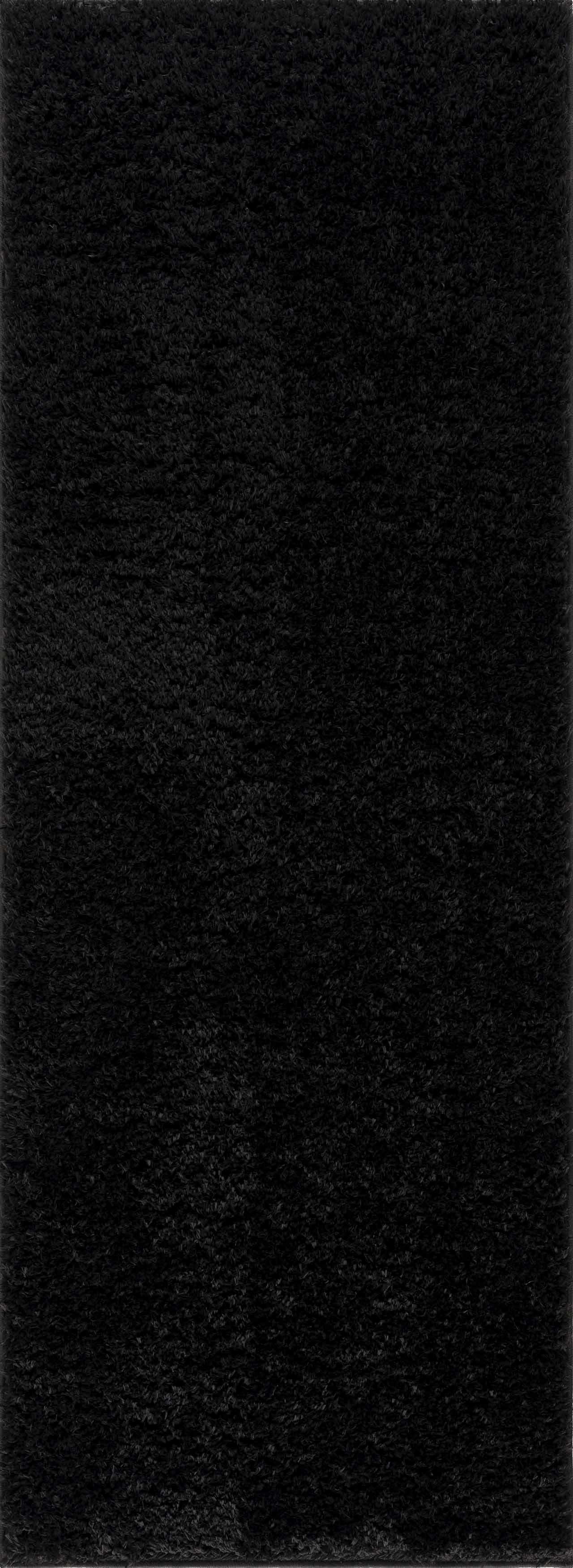 Faina Solid Black Shag Washable Area Rug - Clearance - Image 9