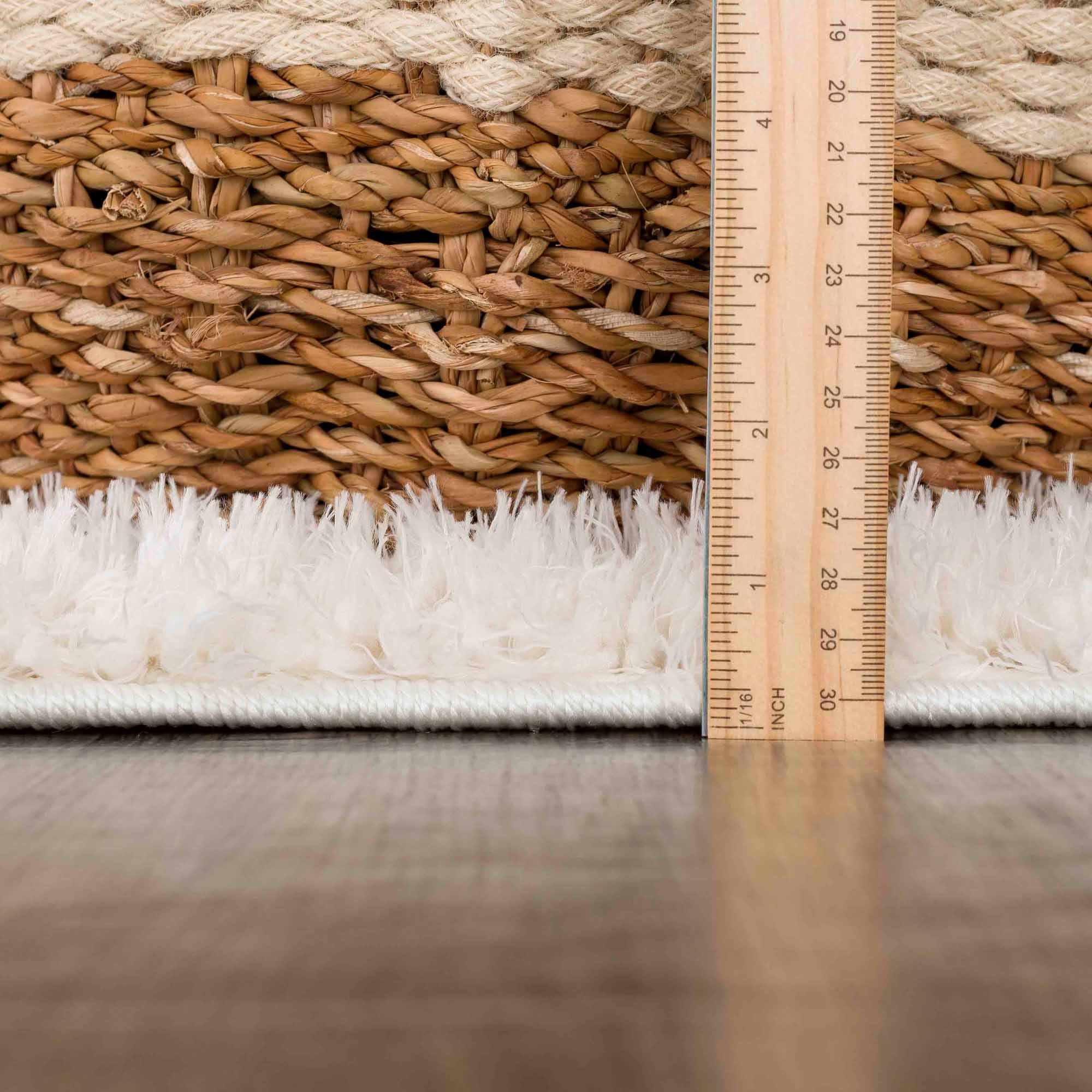 Faina Solid Cream Shag Washable Area Rug - Clearance - Image 12