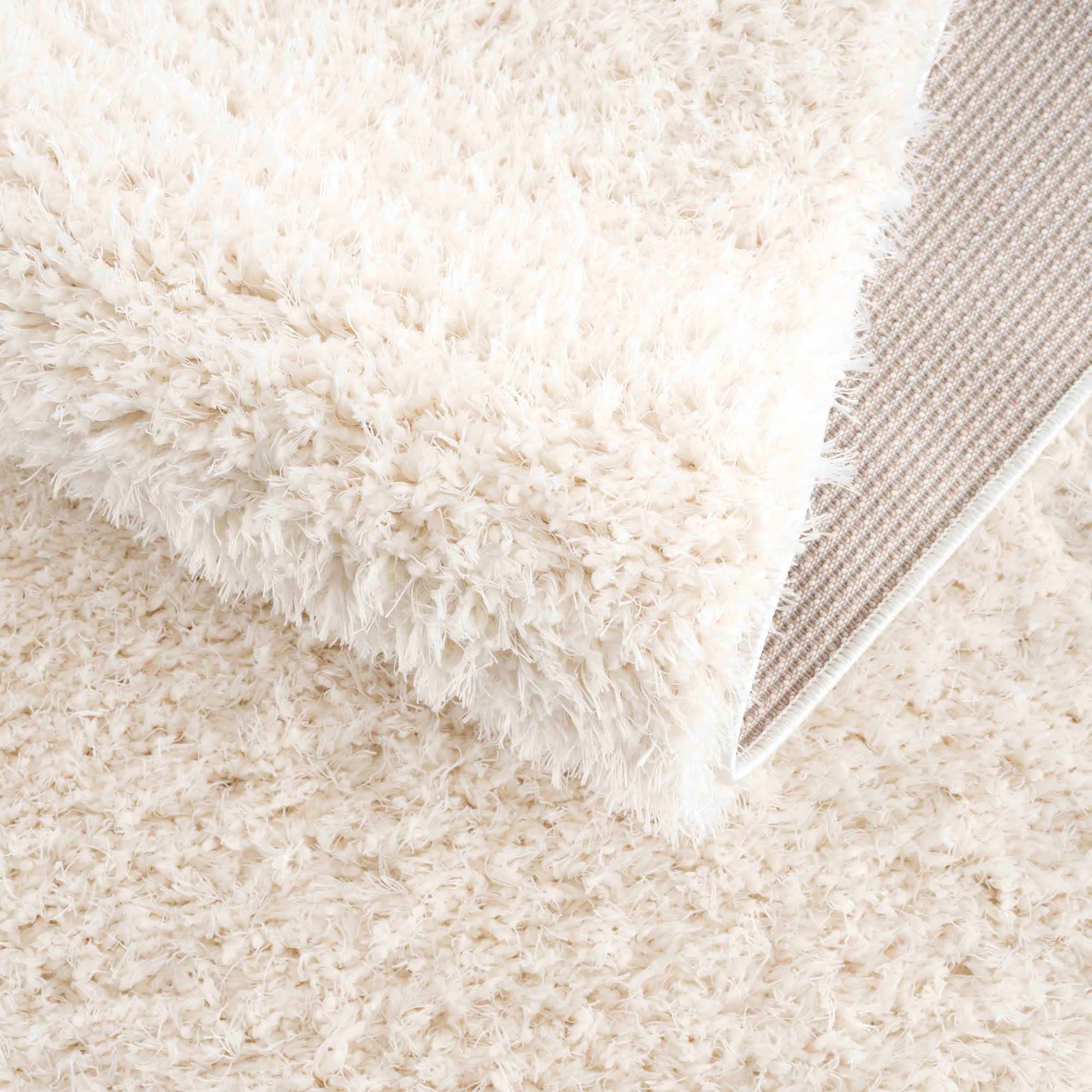 Faina Solid Cream Shag Washable Area Rug - Clearance - Image 17