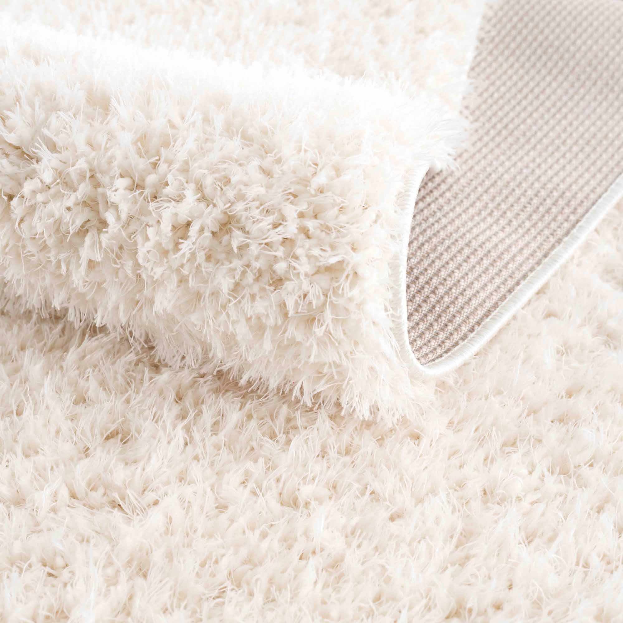 Faina Solid Cream Shag Washable Area Rug - Clearance - Image 19