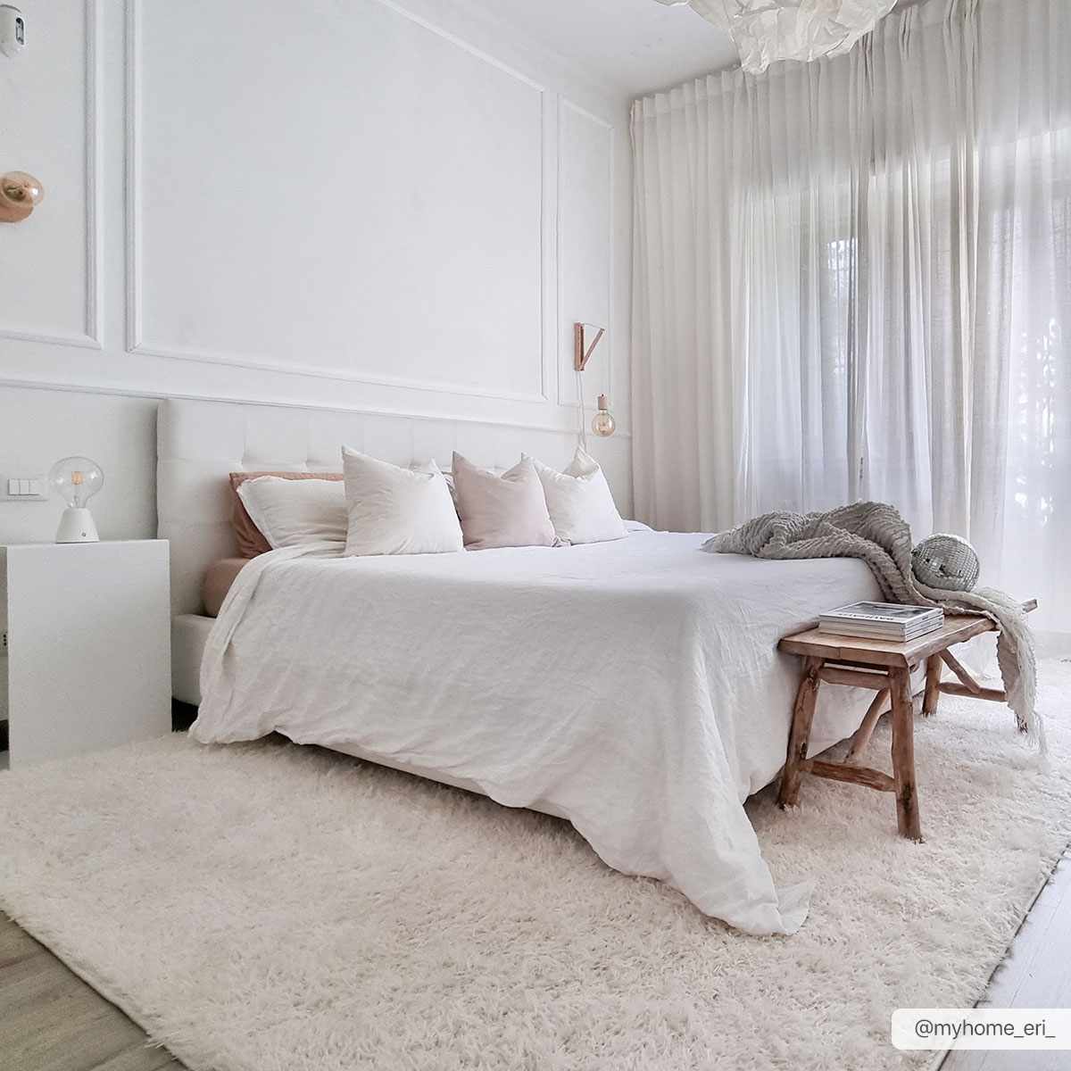 Faina Solid Cream Shag Washable Area Rug - Clearance - Image 2