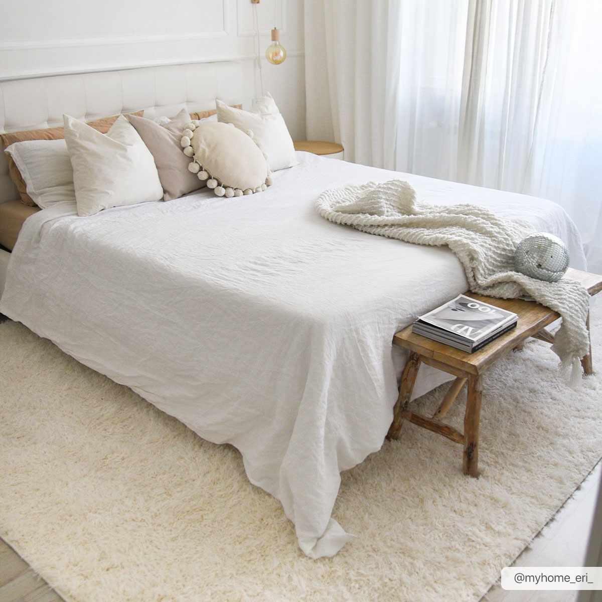 Faina Solid Cream Shag Washable Area Rug - Clearance - Image 5