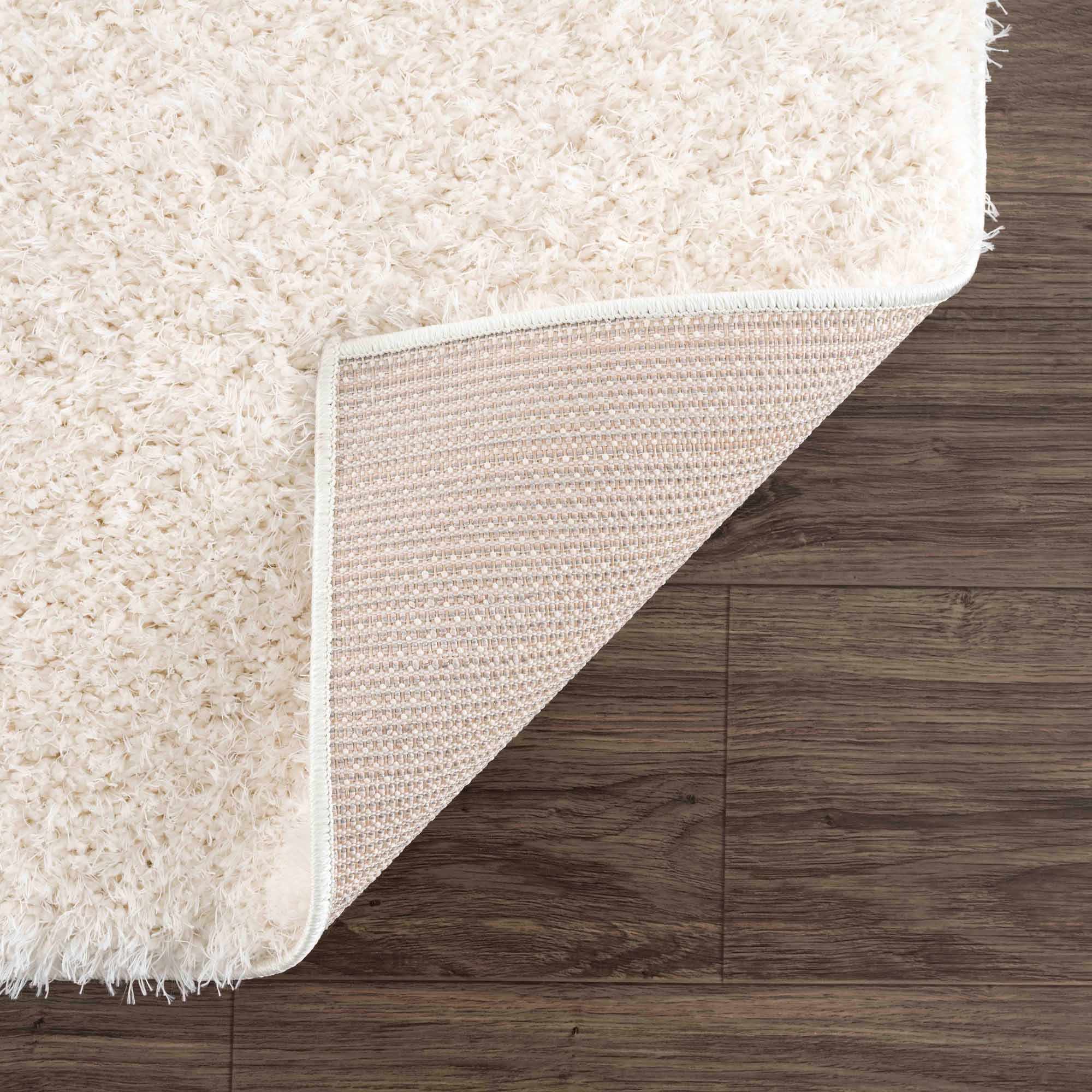 Faina Solid Cream Shag Washable Area Rug - Clearance - Image 6