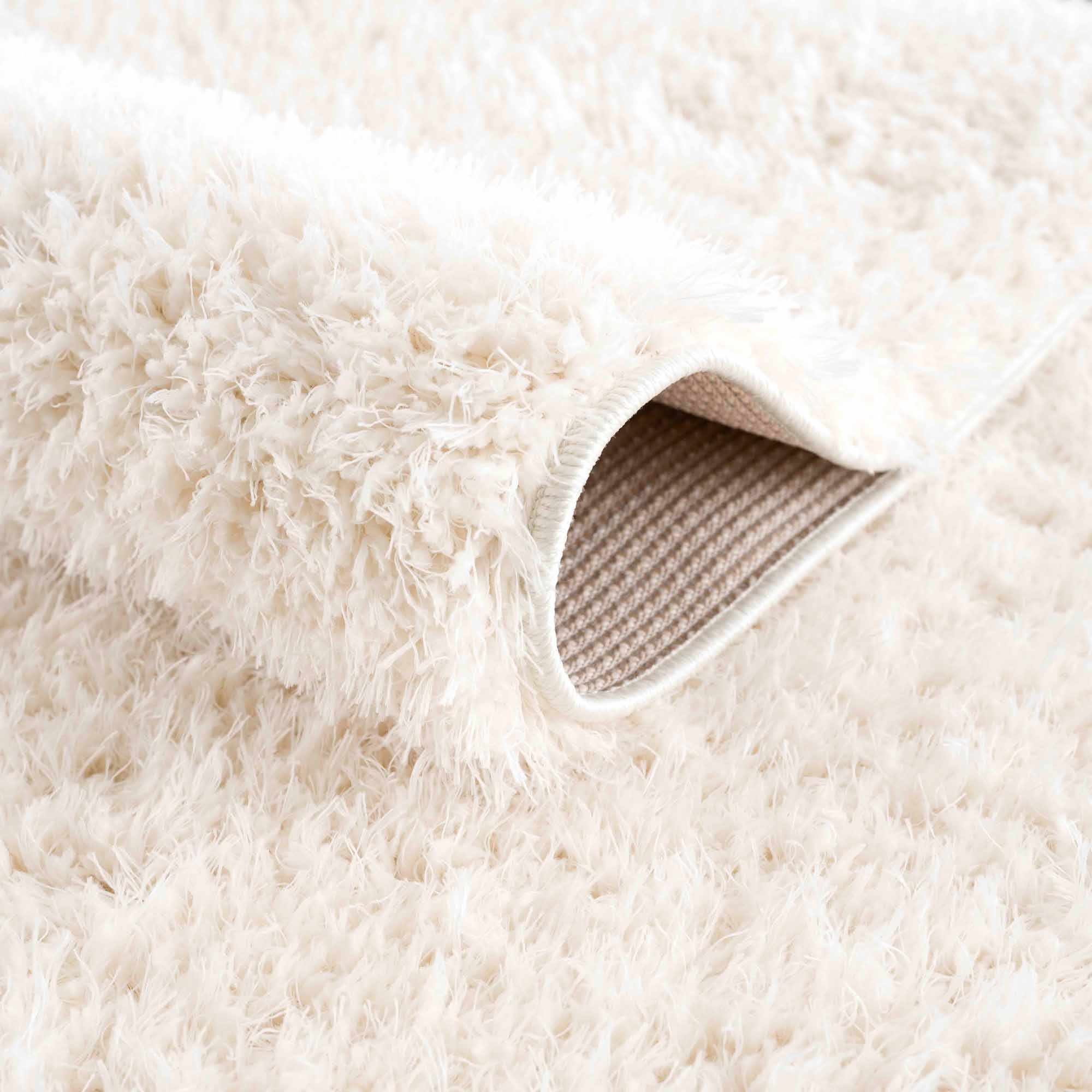 Faina Solid Cream Shag Washable Area Rug - Clearance - Image 7