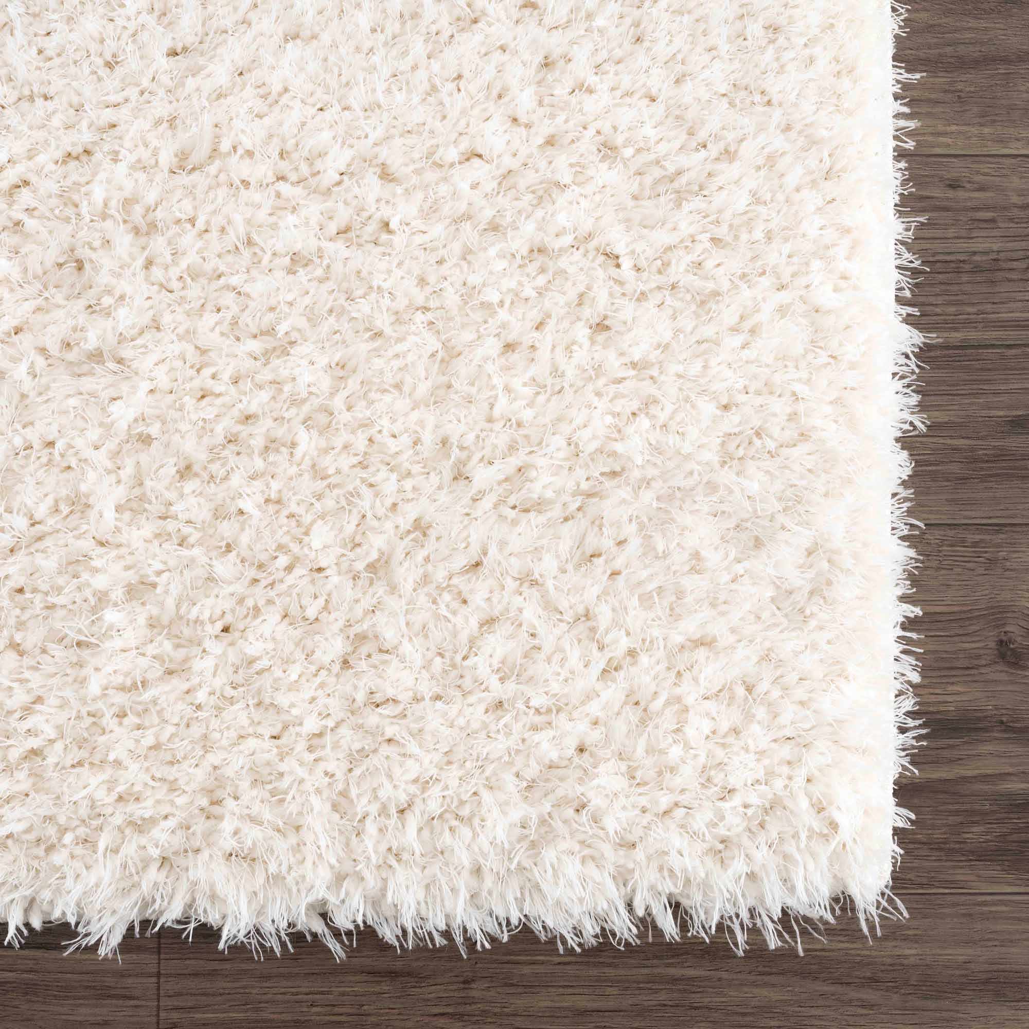 Faina Solid Cream Shag Washable Area Rug - Clearance - Image 9