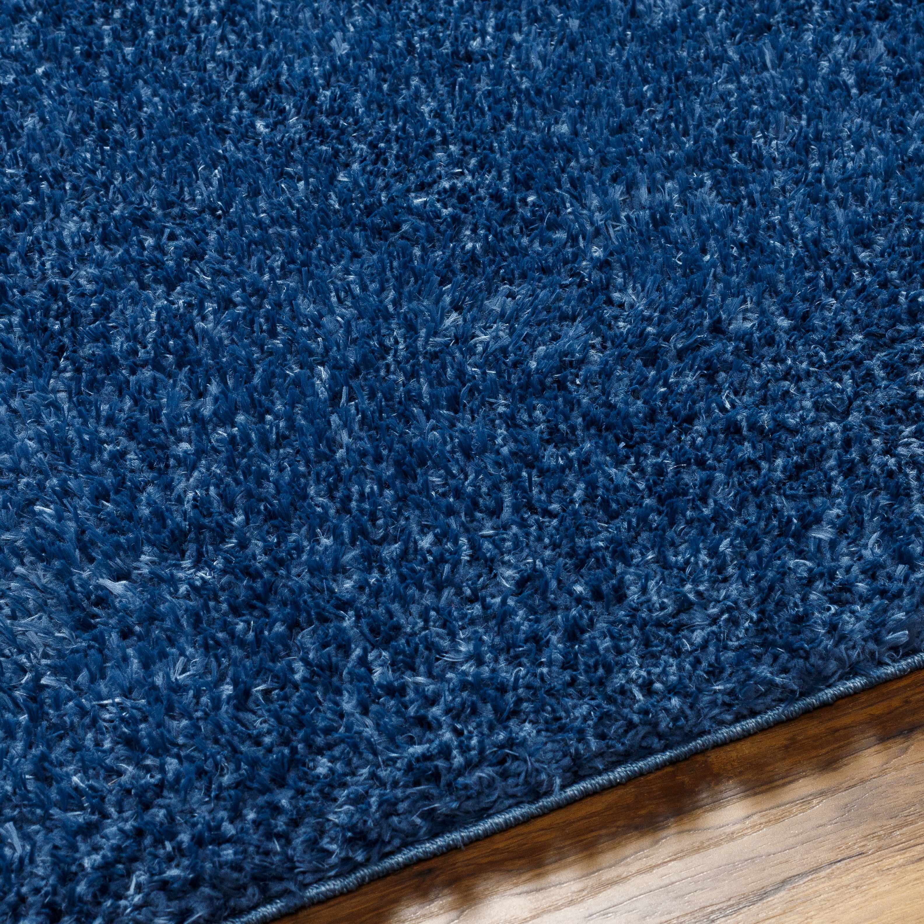 Faina Solid Dark Blue Shag Washable Area Rug - Clearance - Image 21