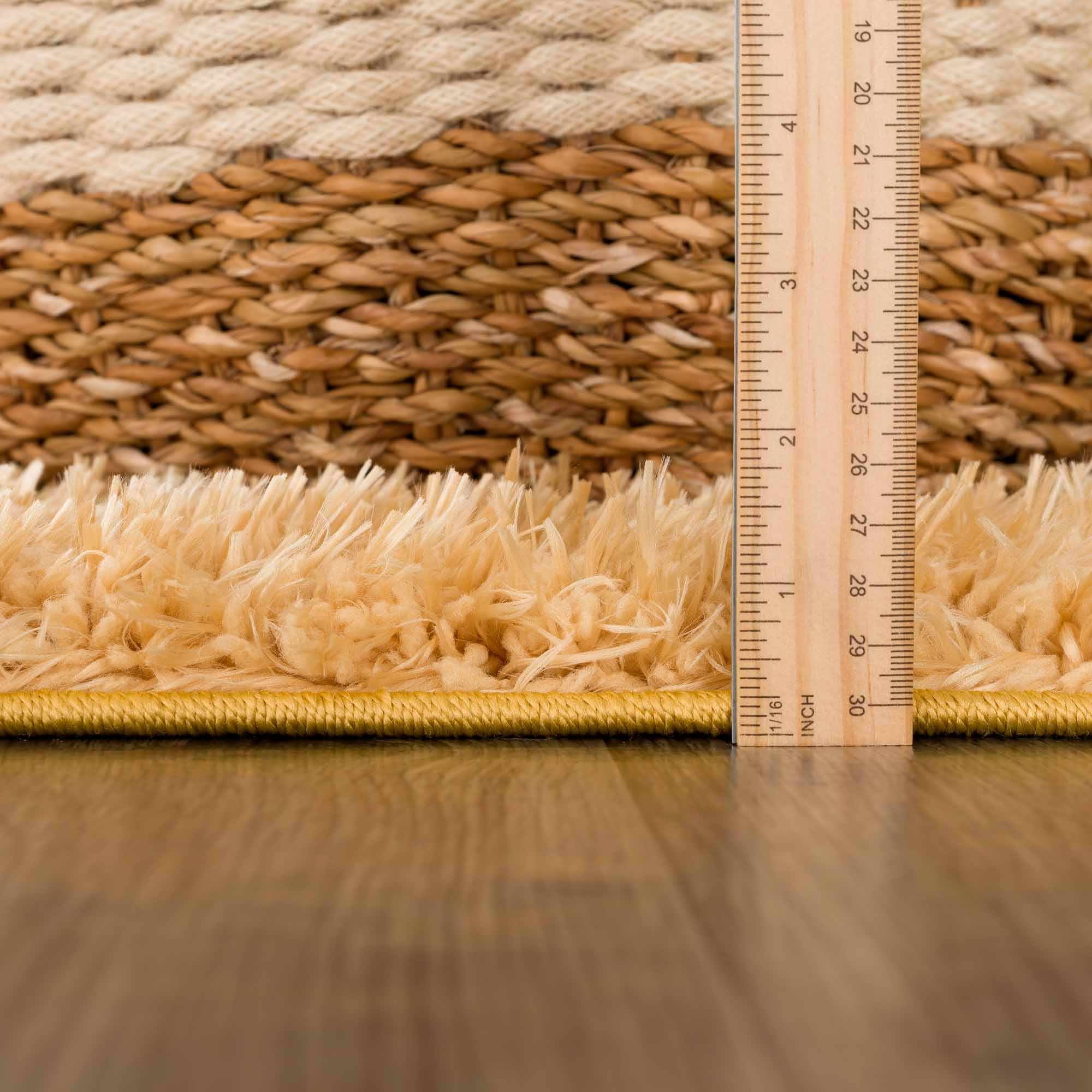 Faina Solid Gold Shag Washable Area Rug - Clearance - Image 11