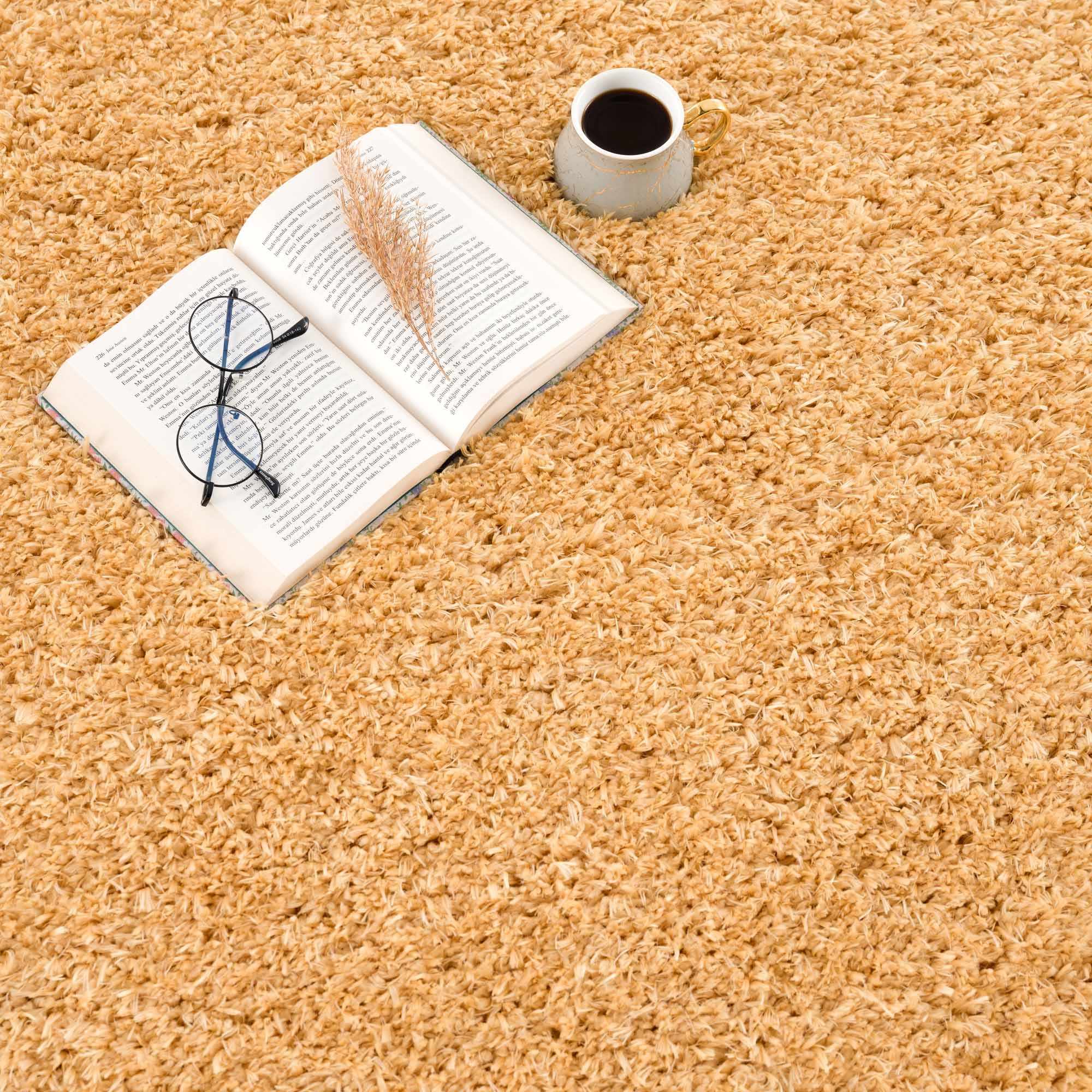 Faina Solid Gold Shag Washable Area Rug - Clearance - Image 12