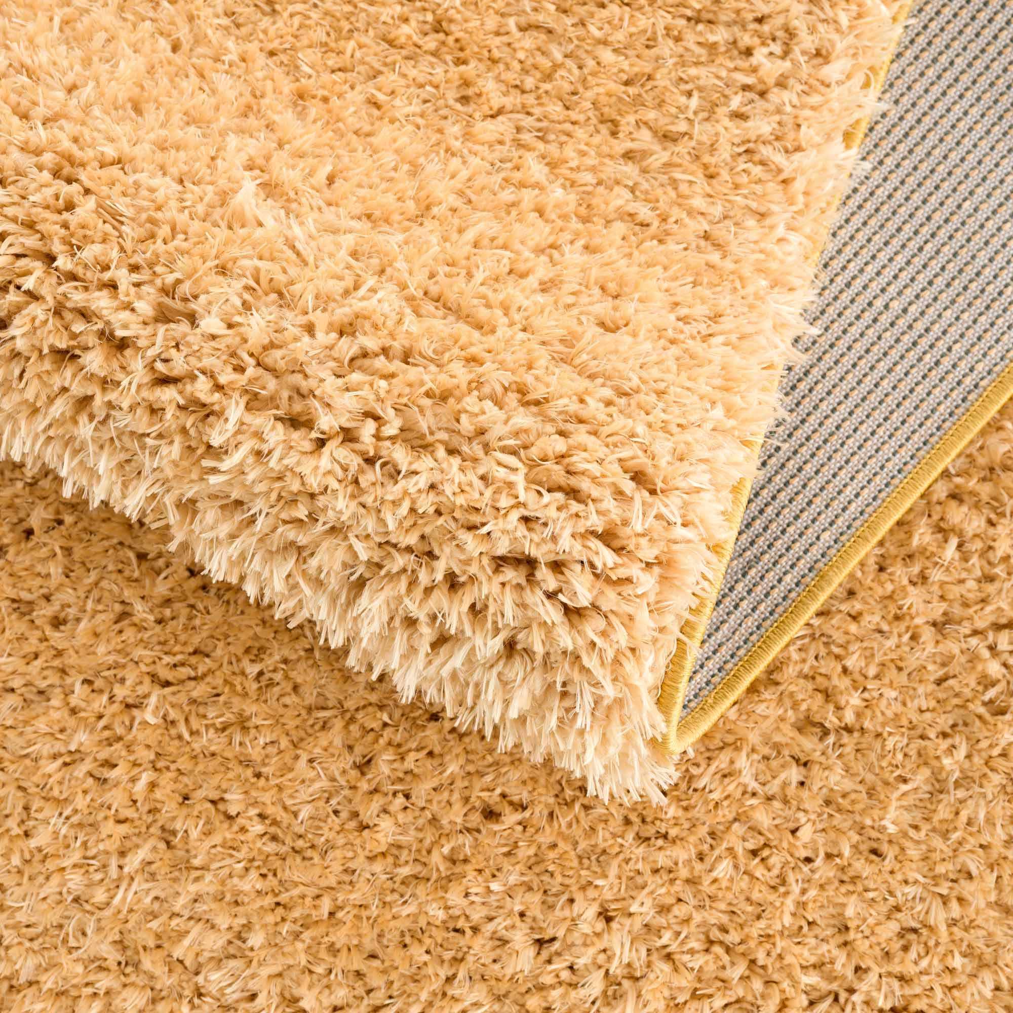 Faina Solid Gold Shag Washable Area Rug - Clearance - Image 16