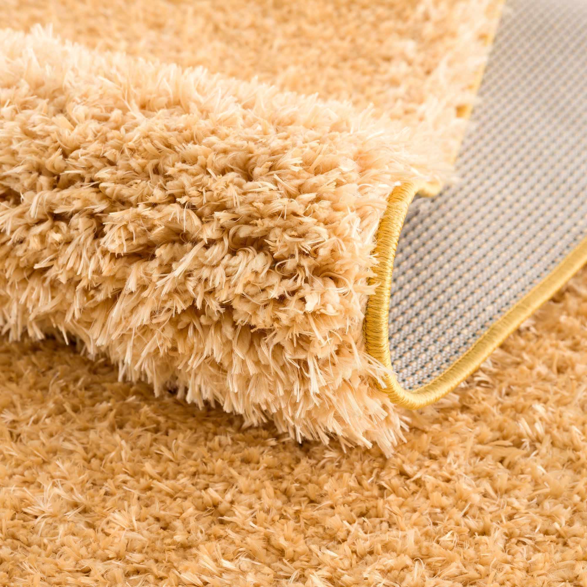 Faina Solid Gold Shag Washable Area Rug - Clearance - Image 17