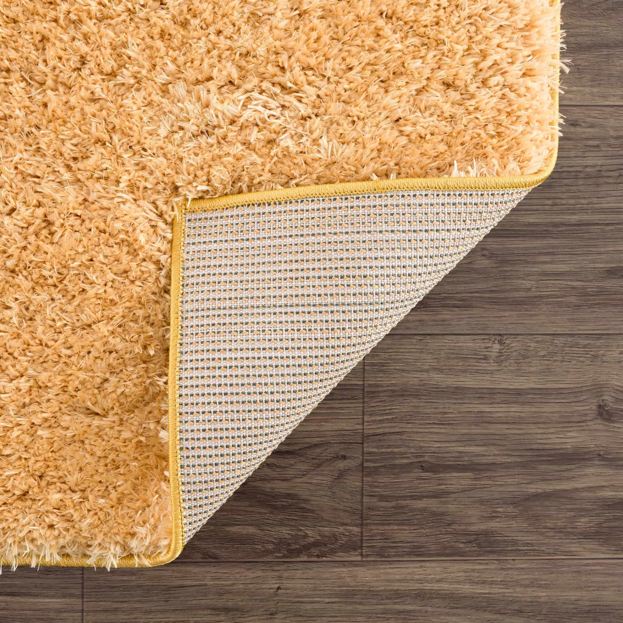 Faina Solid Gold Shag Washable Area Rug - Clearance - Image 5