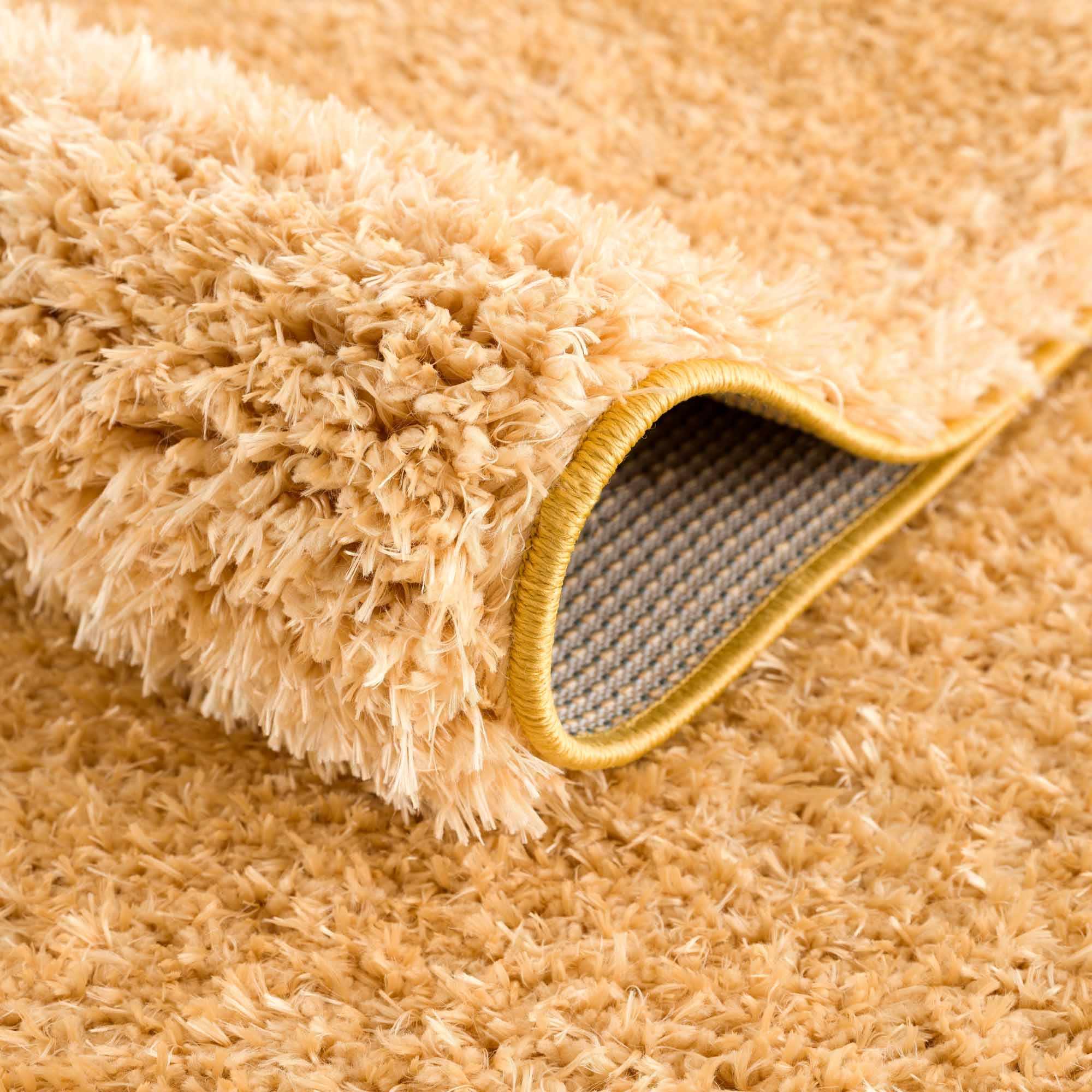 Faina Solid Gold Shag Washable Area Rug - Clearance - Image 6