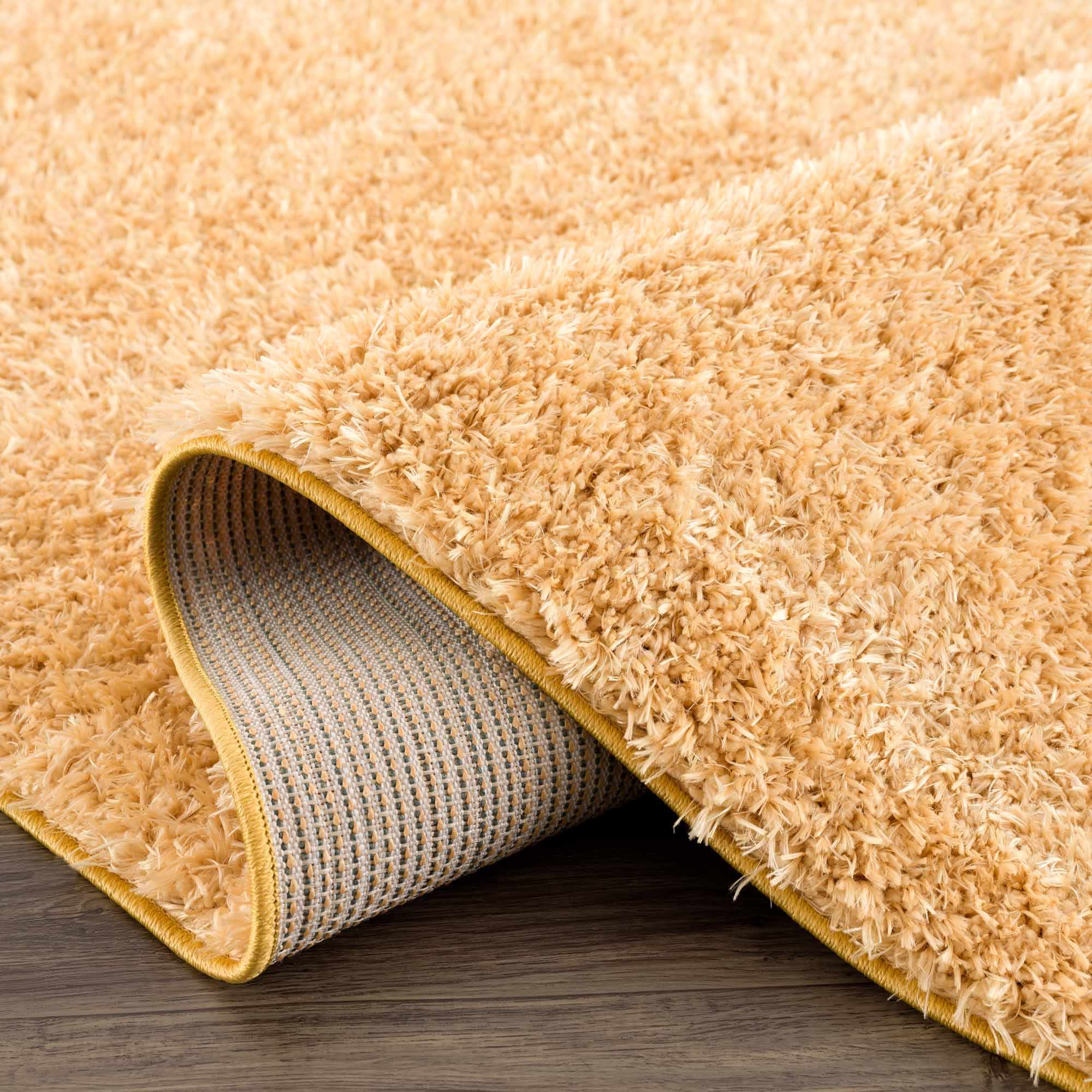 Faina Solid Gold Shag Washable Area Rug - Clearance - Image 7