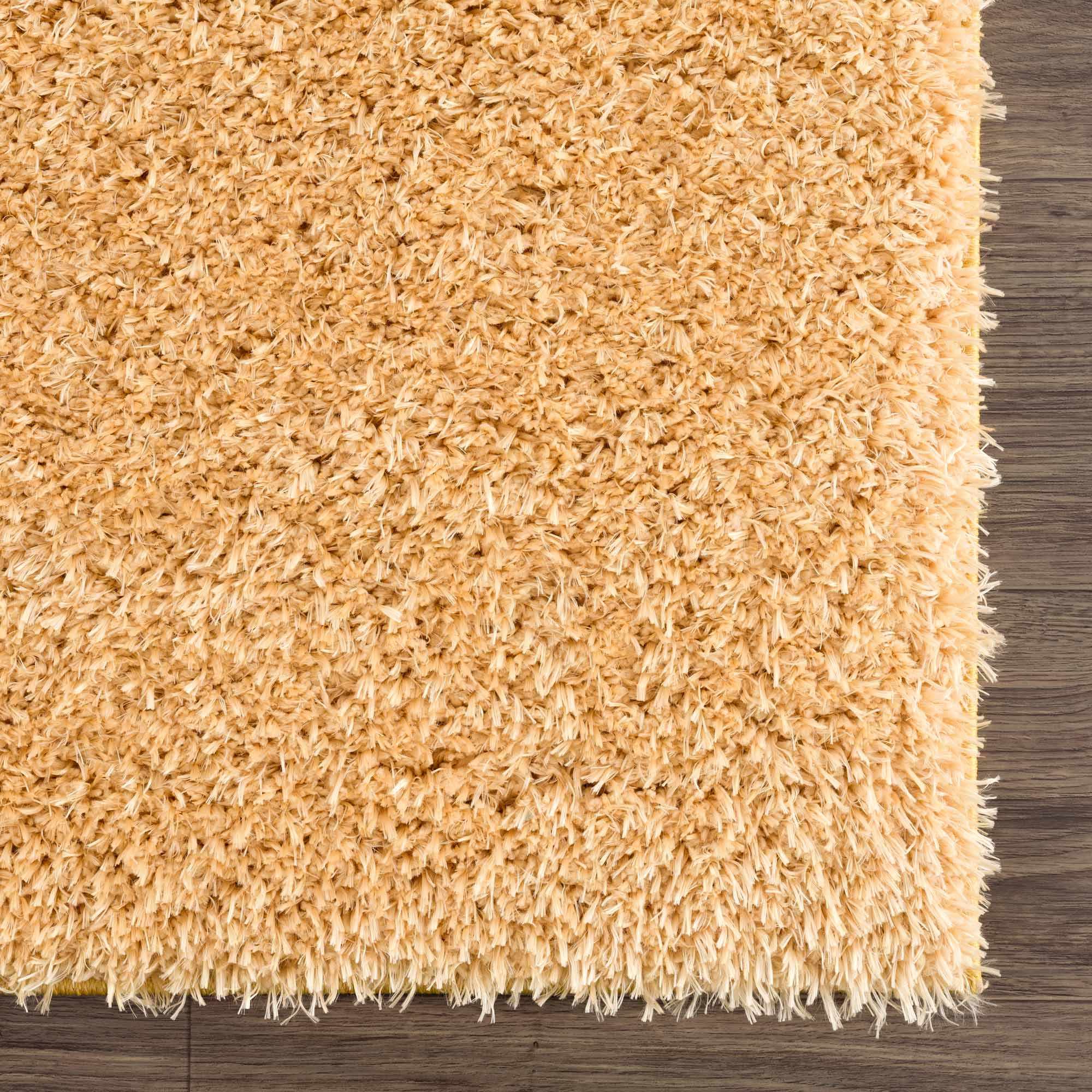 Faina Solid Gold Shag Washable Area Rug - Clearance - Image 8