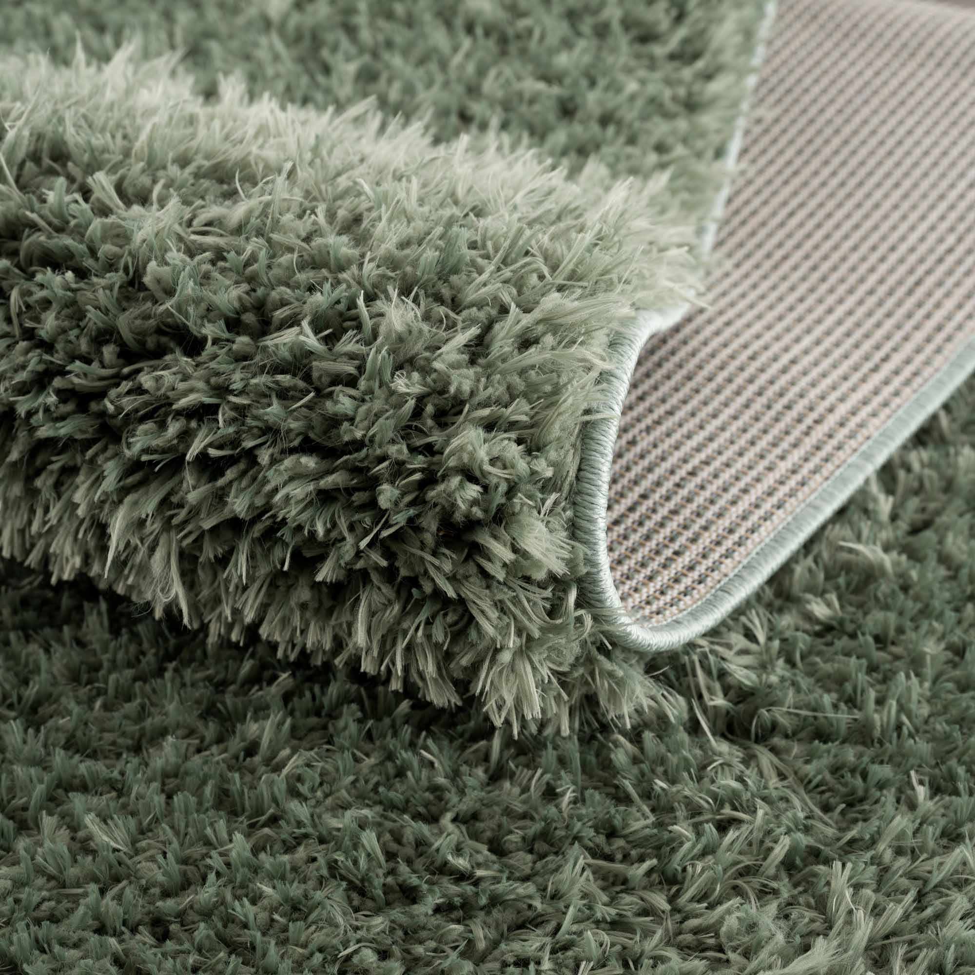Faina Solid Green Shag Washable Area Rug - Clearance - Image 6