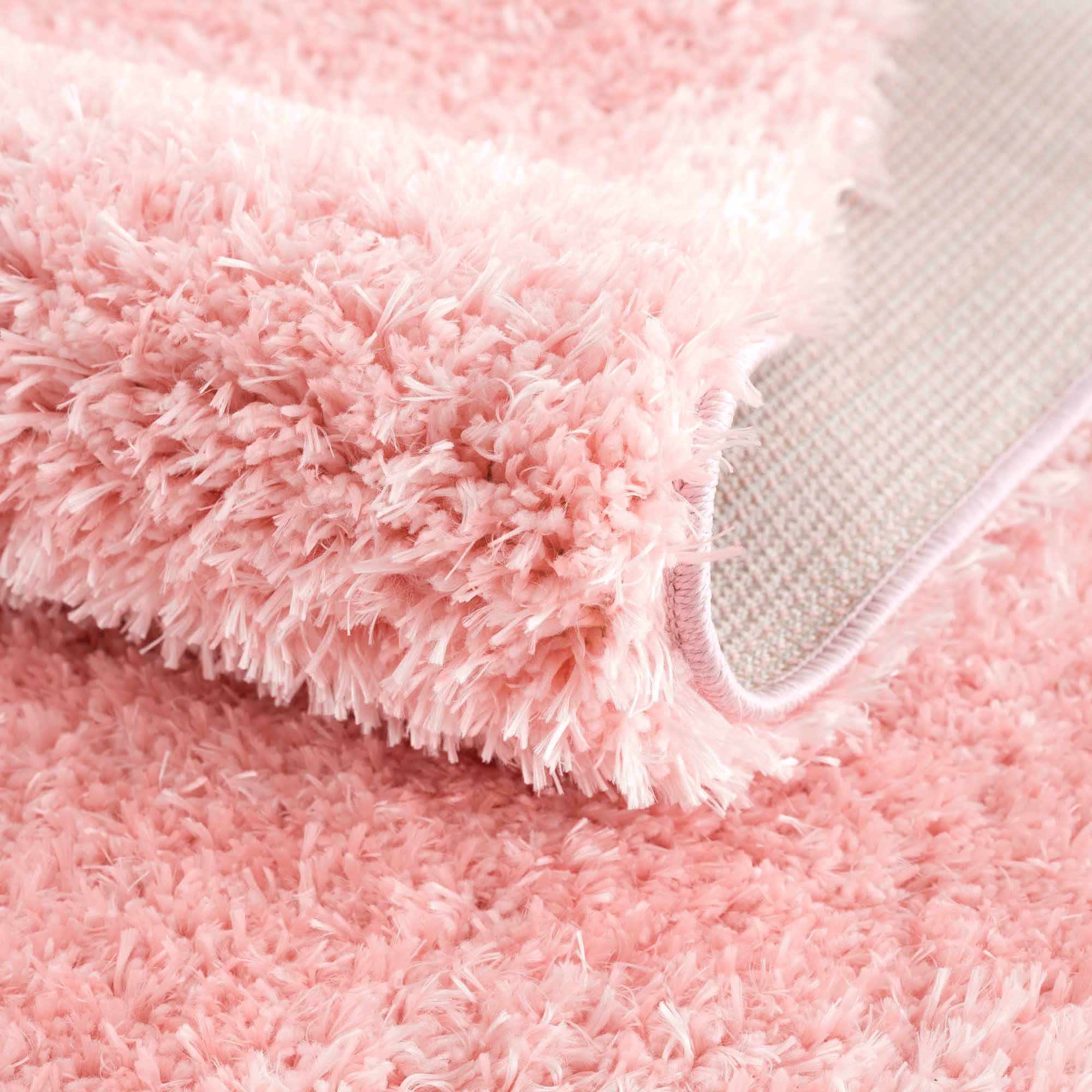 Faina Solid Pink Shag Washable Area Rug - Clearance - Image 13