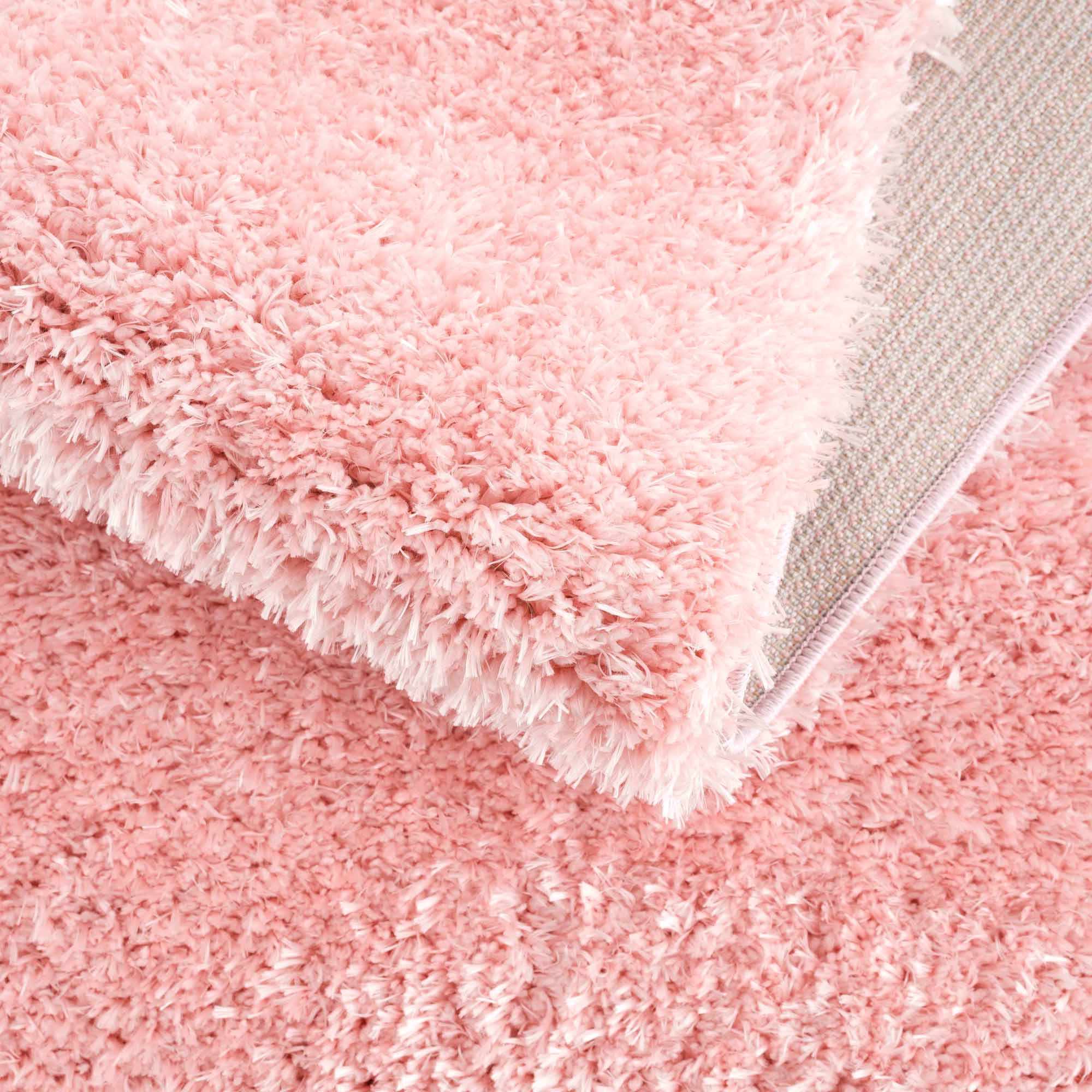 Faina Solid Pink Shag Washable Area Rug - Clearance - Image 15