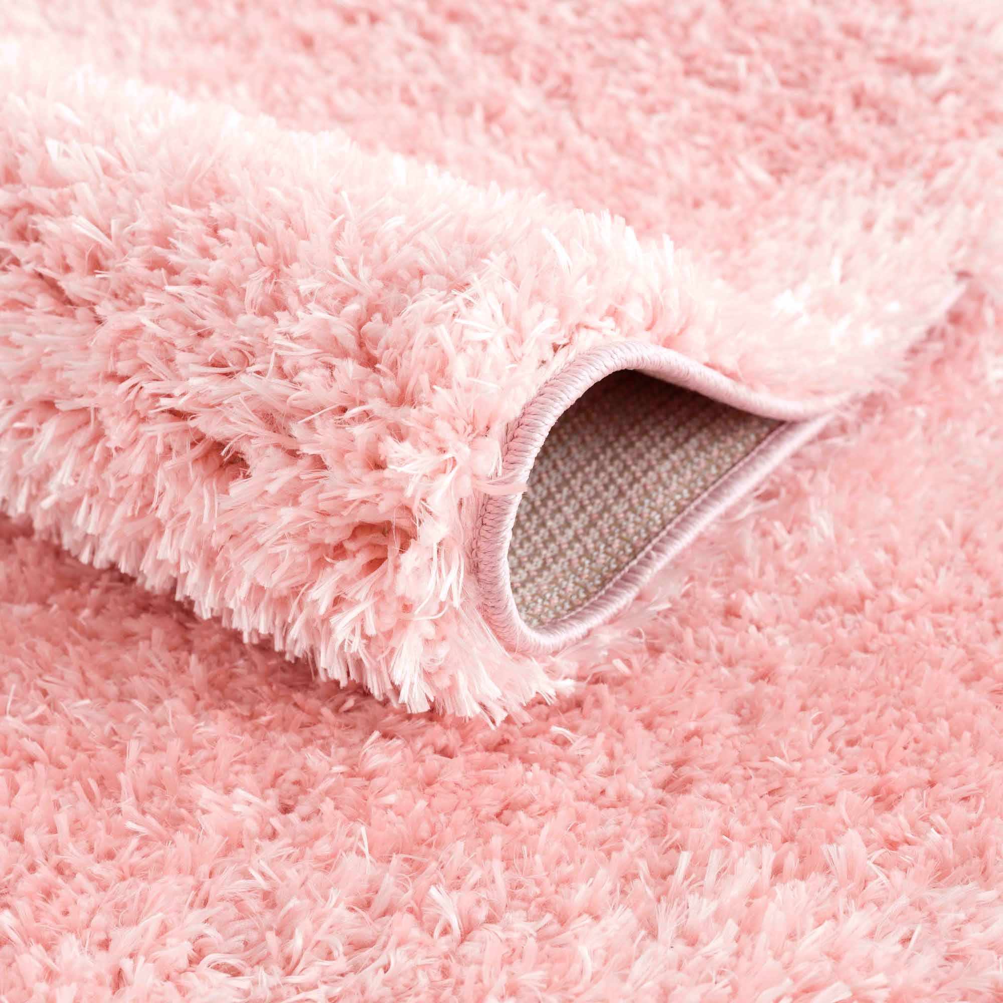 Faina Solid Pink Shag Washable Area Rug - Clearance - Image 7