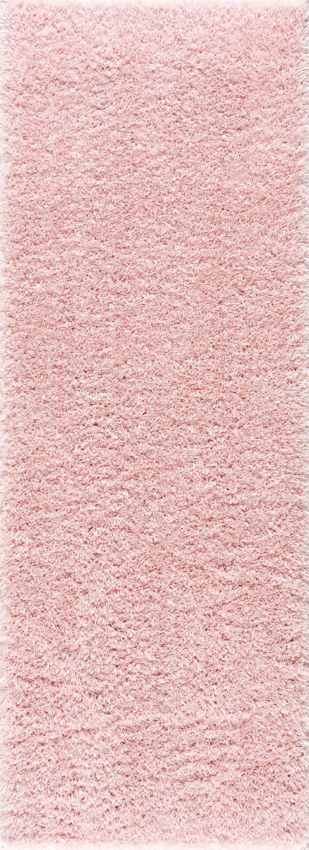 Faina Solid Pink Shag Washable Area Rug - Clearance - Image 9