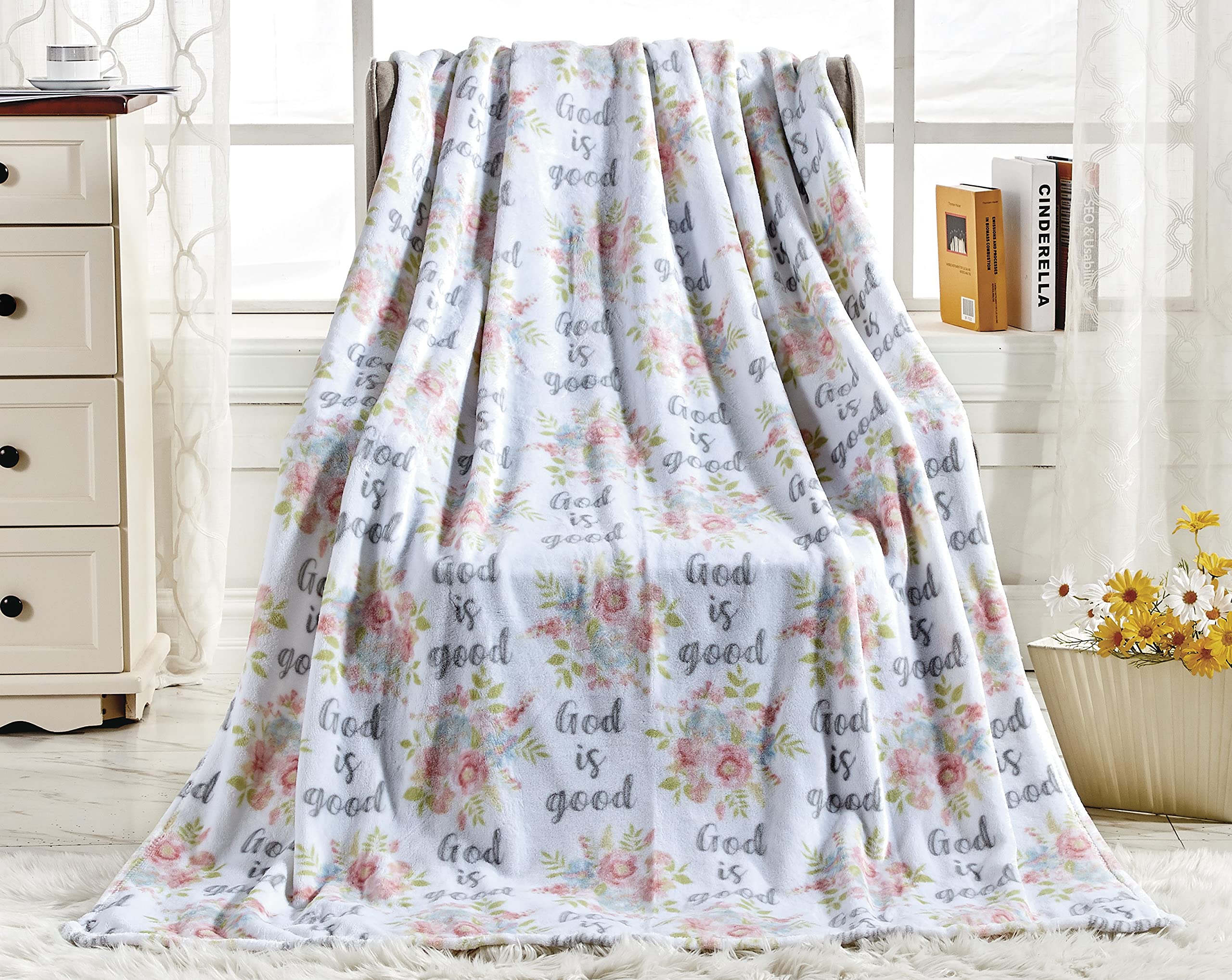 Faith, Hope, Love Home Decor God Is Good Oversized Microplush Throw Blanket