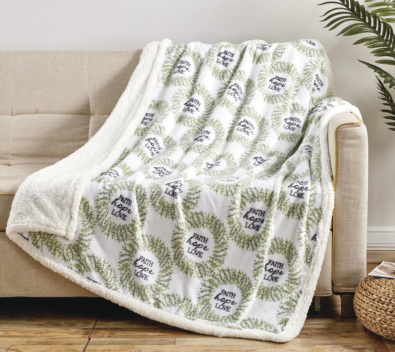 Faith Hope Love Home Decor Oversized Luxe Plush Throw Blanket - Image 3